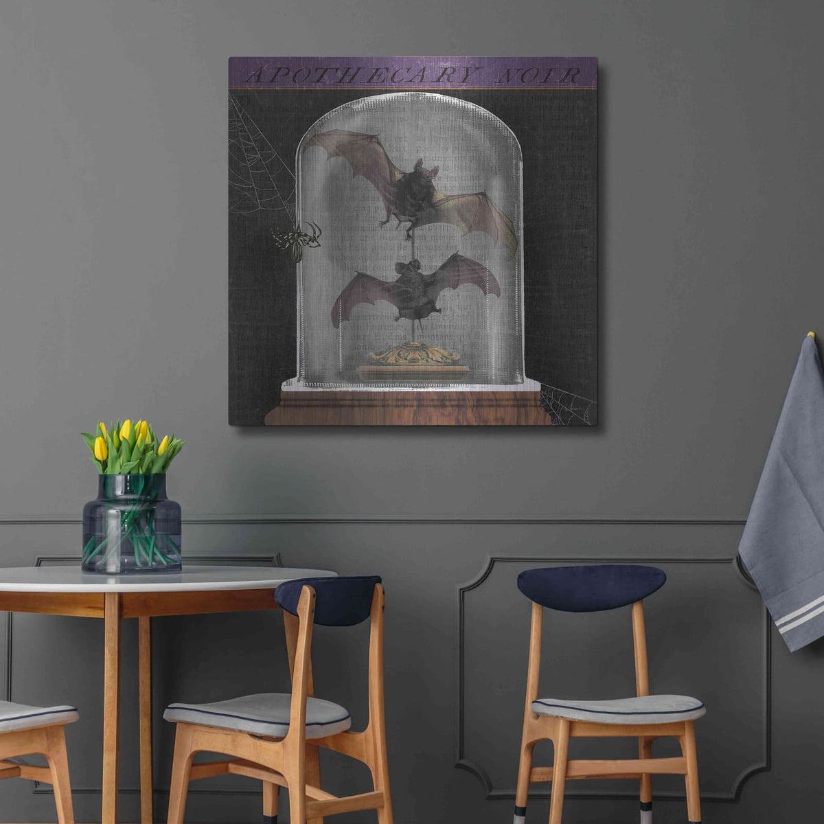 'Apothecary Noir IV' by Sue Schlabach – Metal Wall Art, 36x36 room view