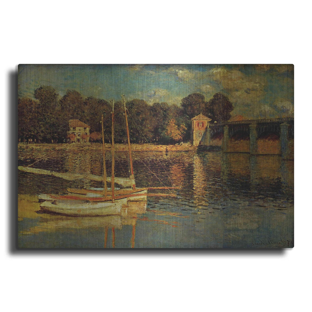 'The Argenteuil Bridge' by Claude Monet – Metal Wall Art