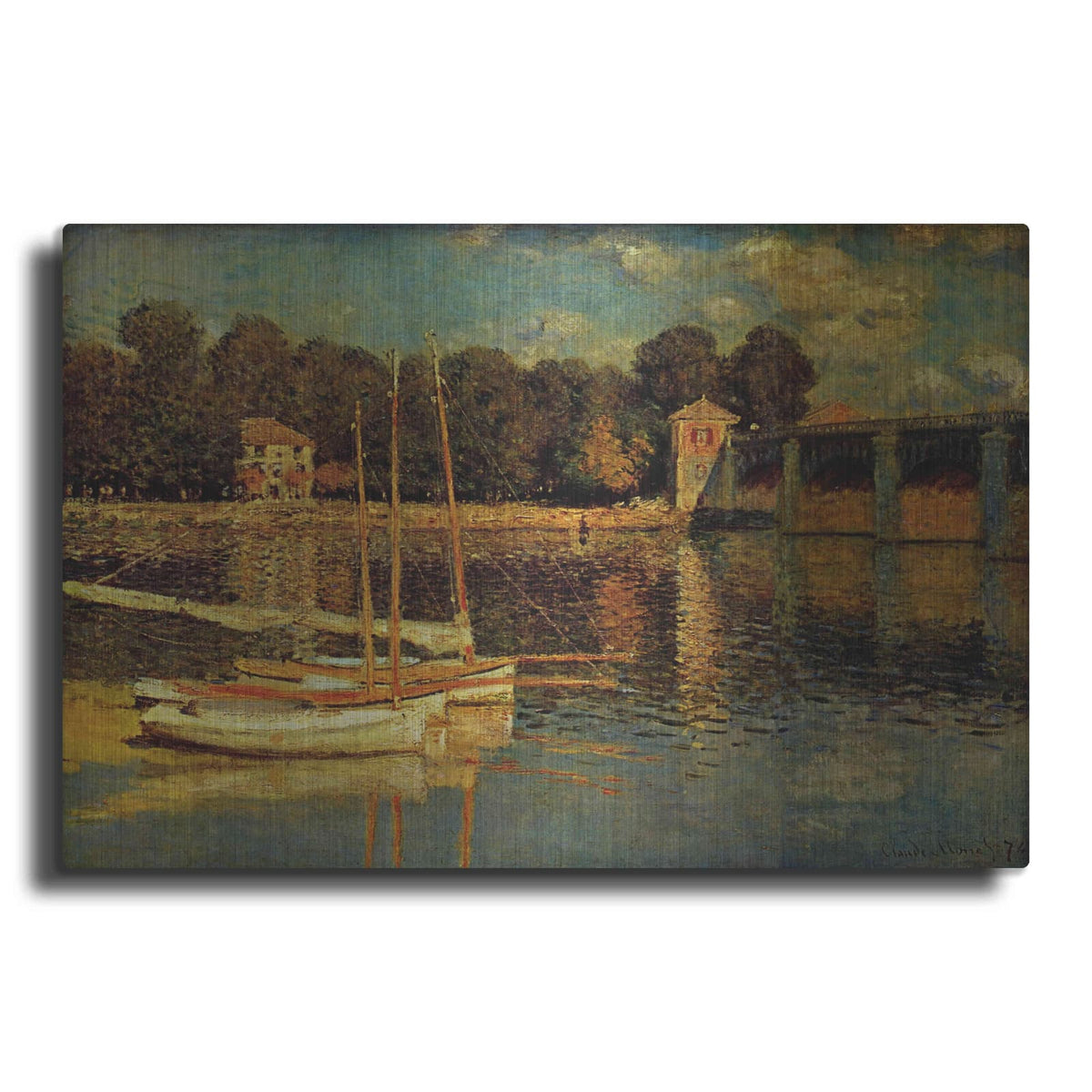 'The Argenteuil Bridge' by Claude Monet – Metal Wall Art