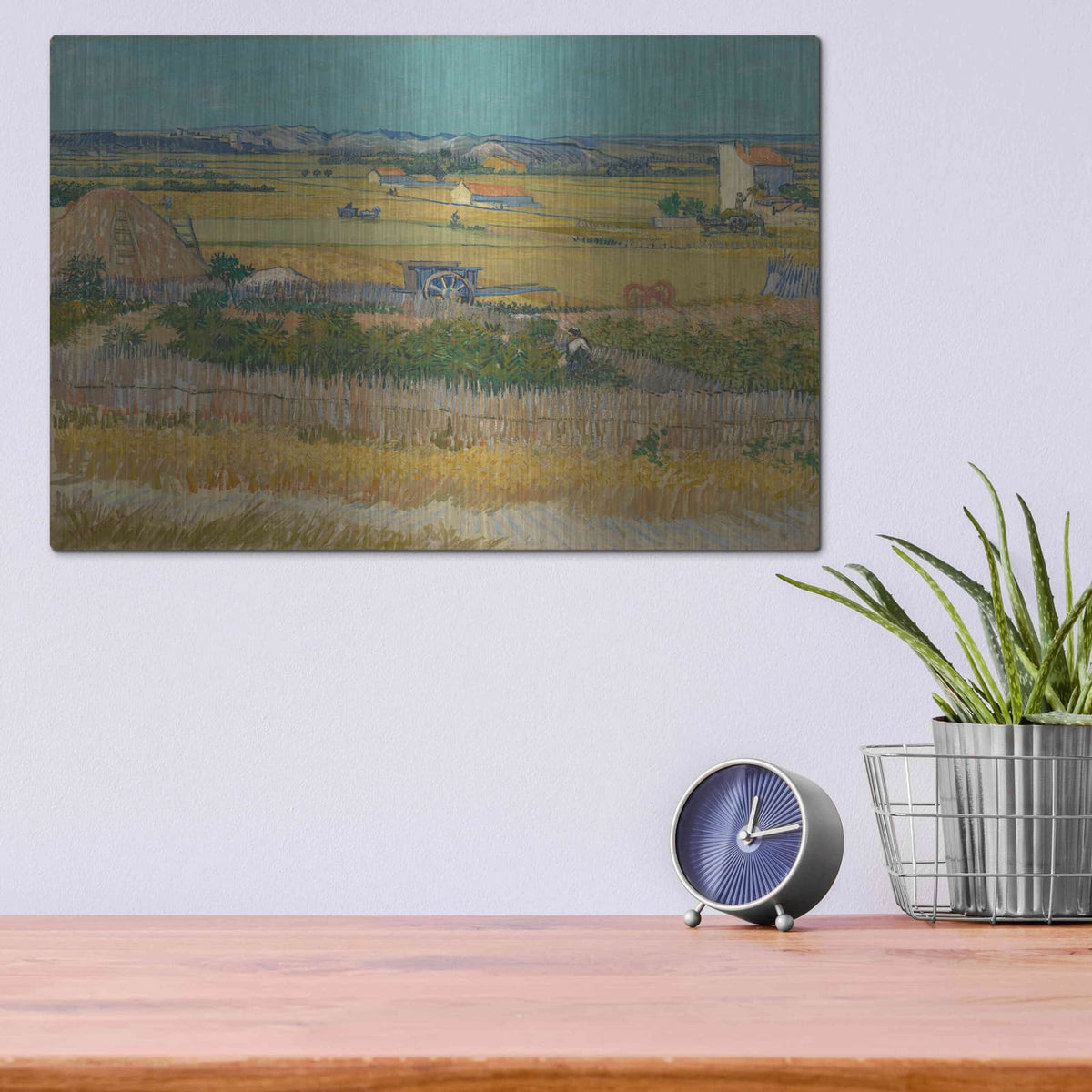 'The Harvest' by Vincent Van Gogh – Metal Wall Art, 16x12 room view