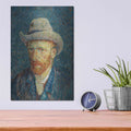 'Self-Portrait With Grey Felt Hat' by Vincent Van Gogh – Metal Wall Art, 12x16 room view