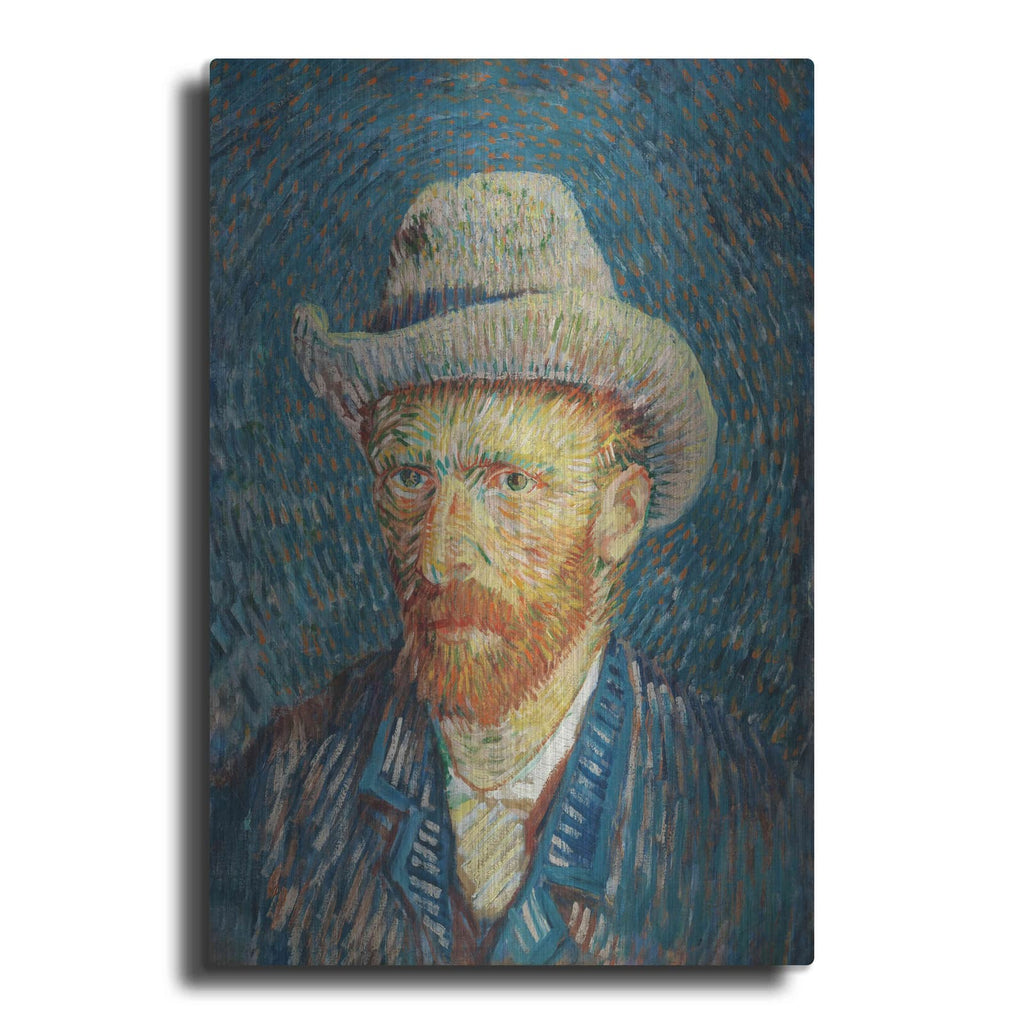 'Self-Portrait With Grey Felt Hat' by Vincent Van Gogh – Metal Wall Art