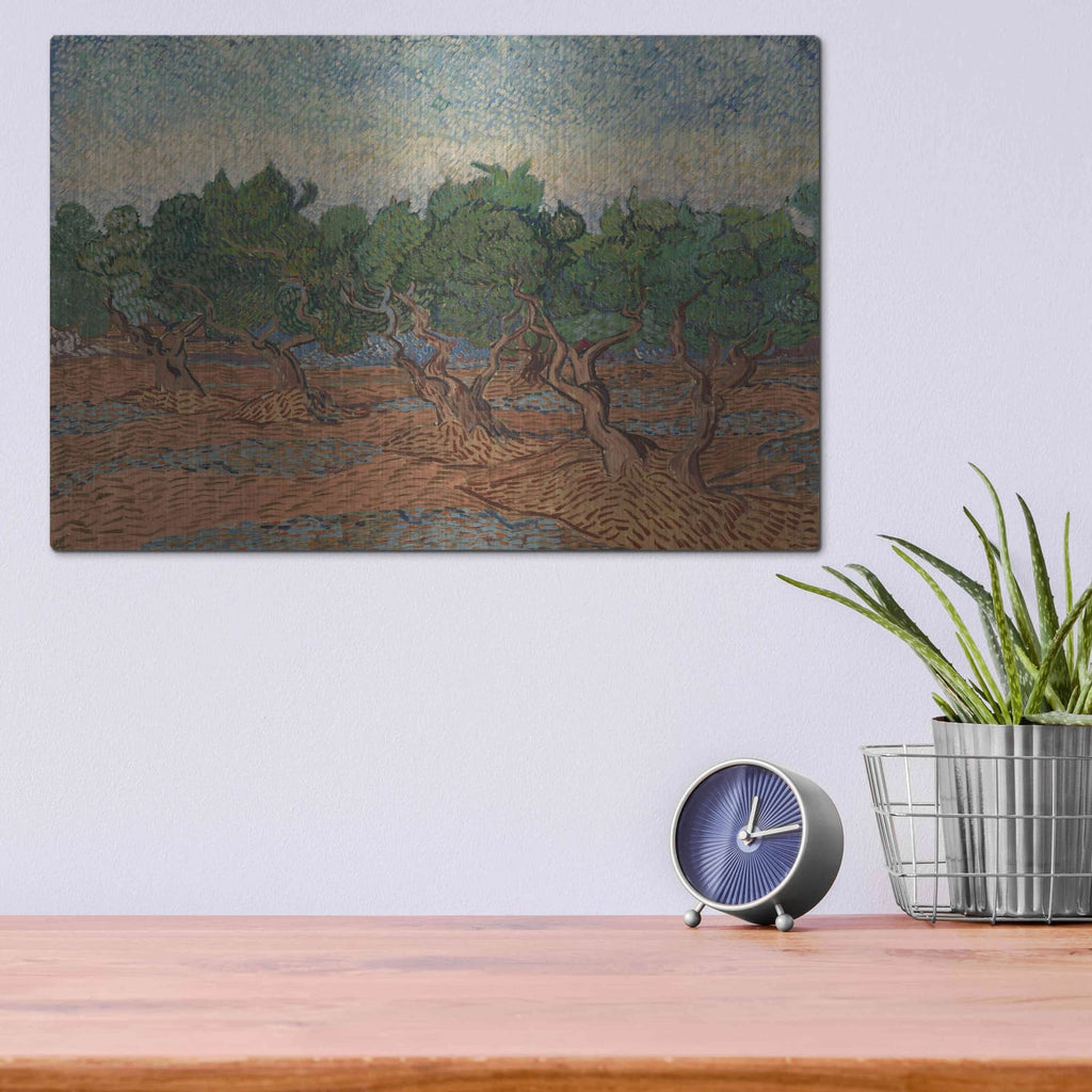 'Olive Grove II' by Vincent Van Gogh – Metal Wall Art, 16x12 room view