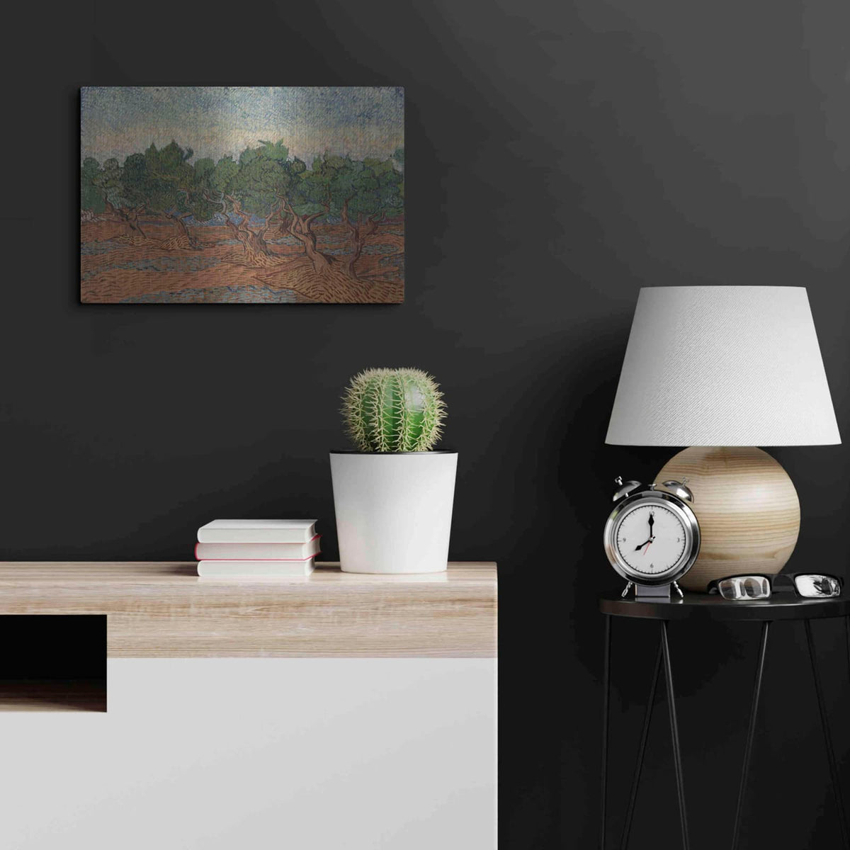 'Olive Grove II' by Vincent Van Gogh – Metal Wall Art, 24x16 room view