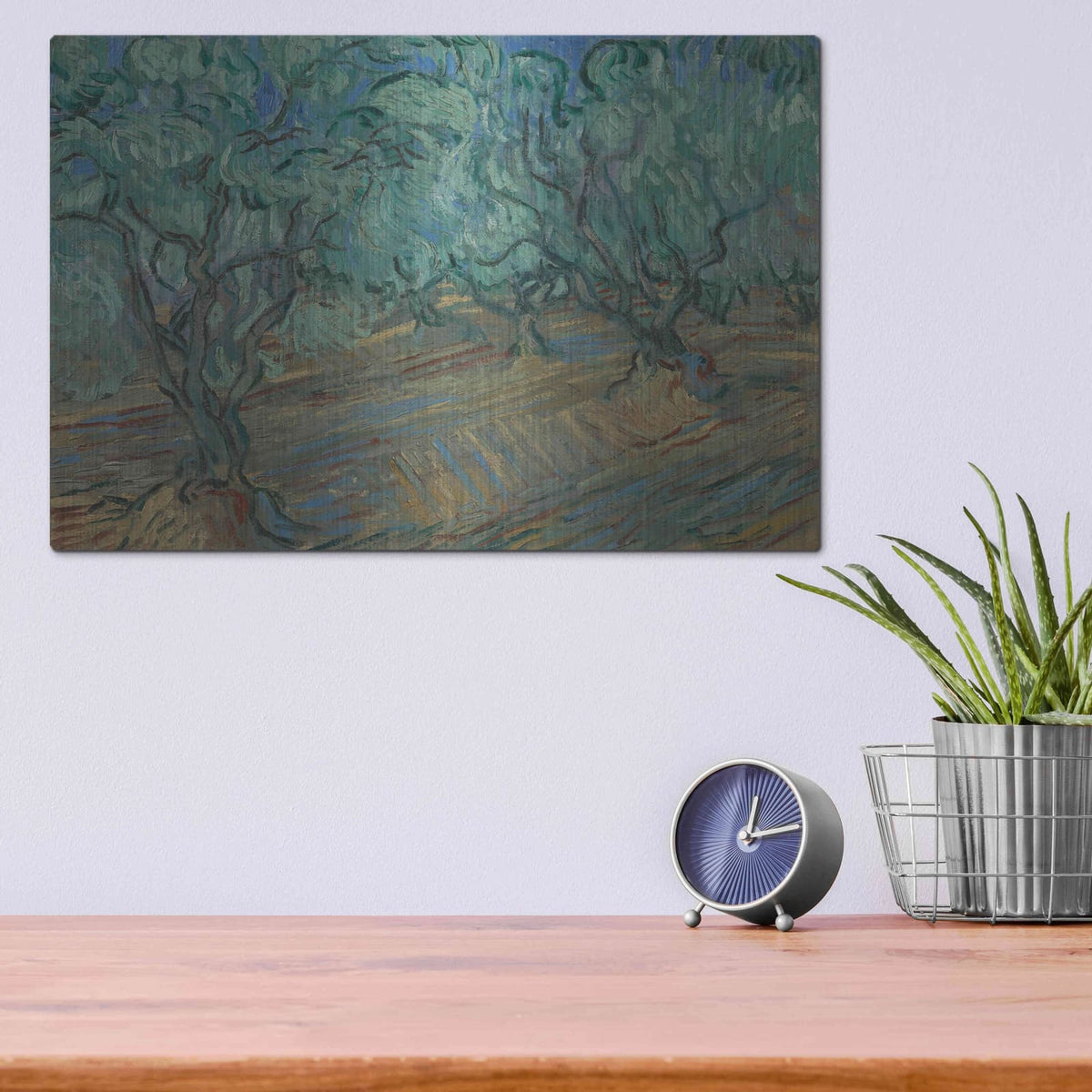 'Olive Grove' by Vincent Van Gogh – Metal Wall Art, 16x12 room view