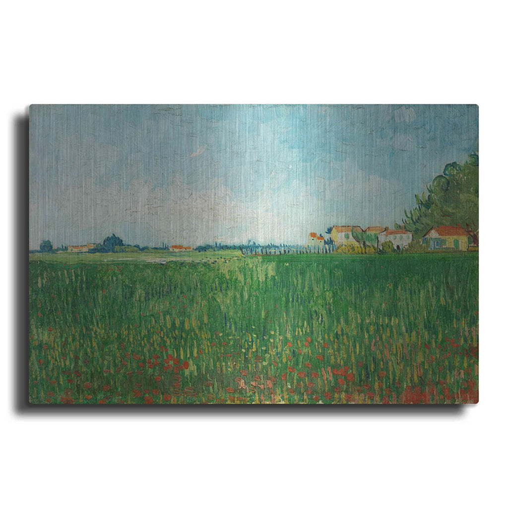 'Field With Poppies' by Vincent Van Gogh – Metal Wall Art