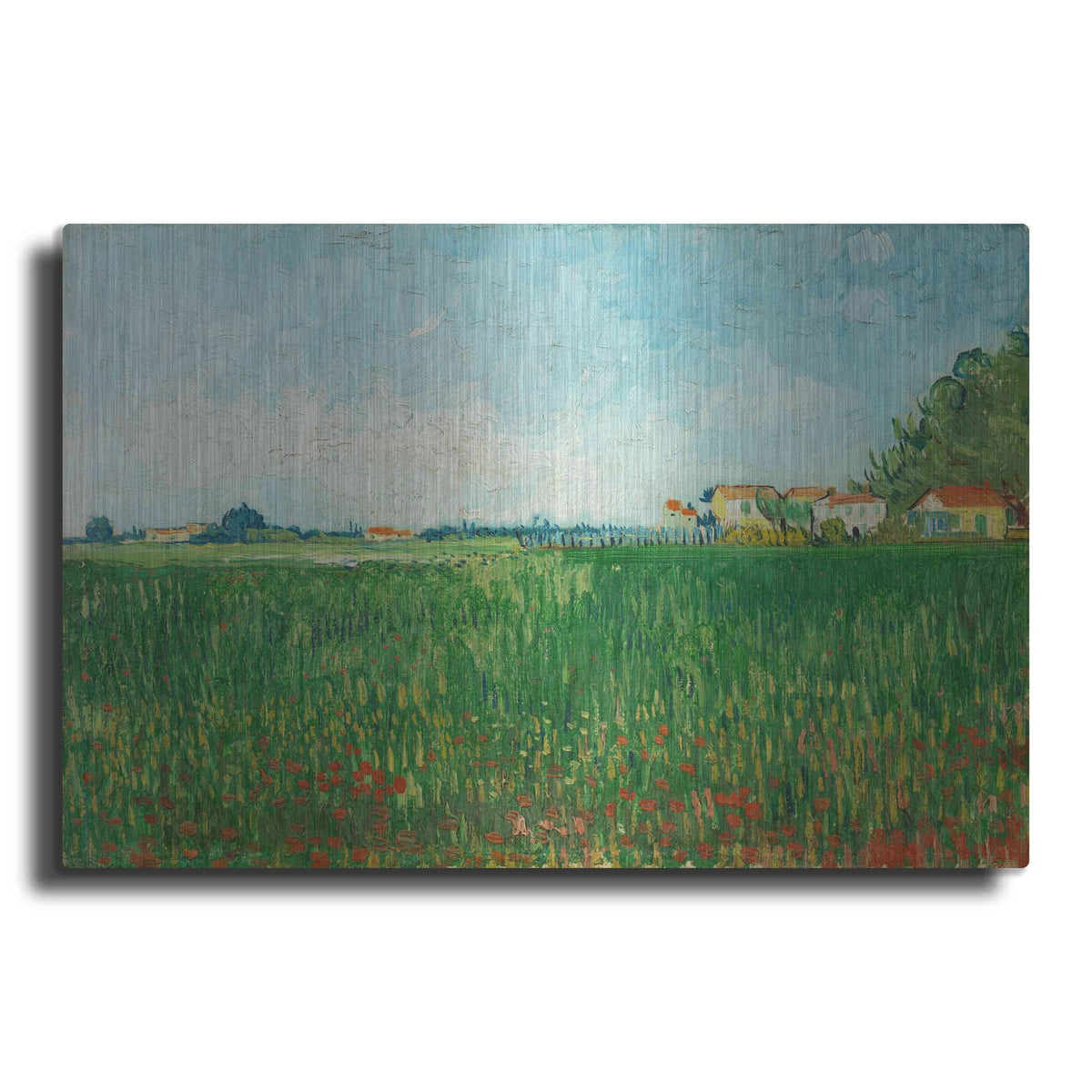 'Field With Poppies' by Vincent Van Gogh – Metal Wall Art