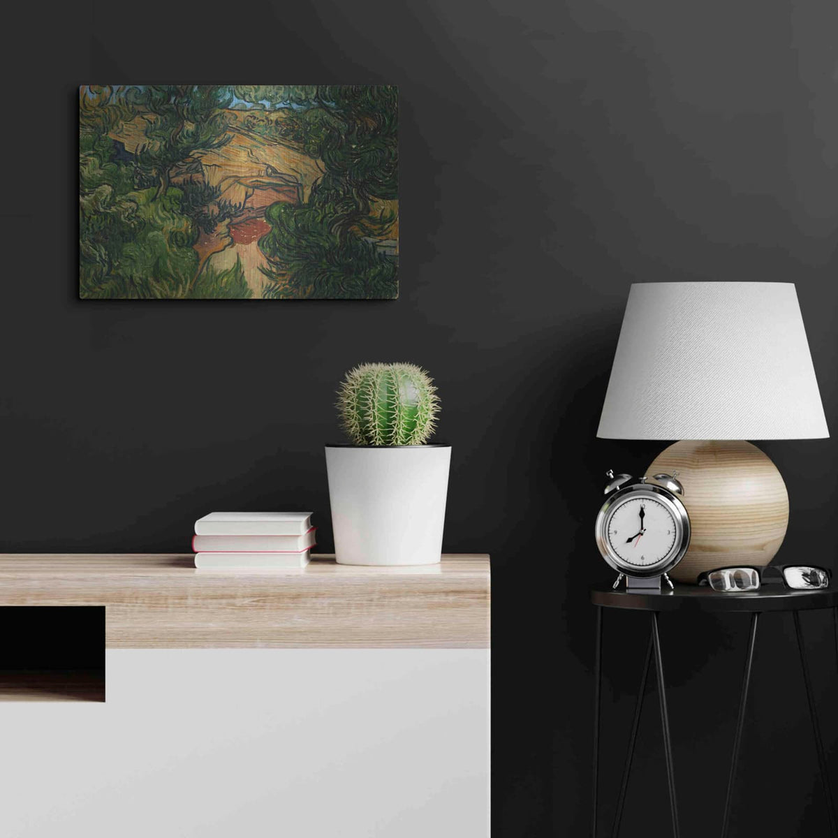 'Entrance To A Quarry' by Vincent Van Gogh – Metal Wall Art, 24x16 room view