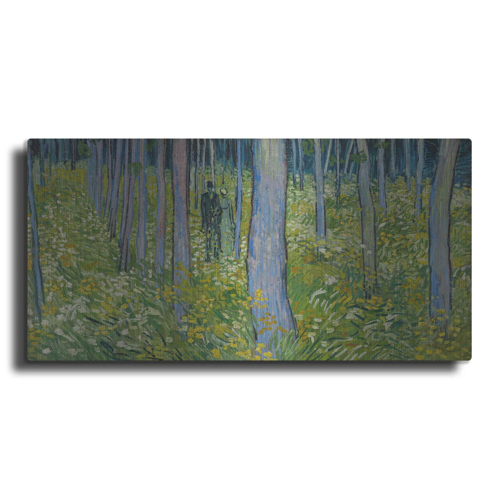'Undergrowth With Two Figures' by Vincent Van Gogh – Metal Wall Art