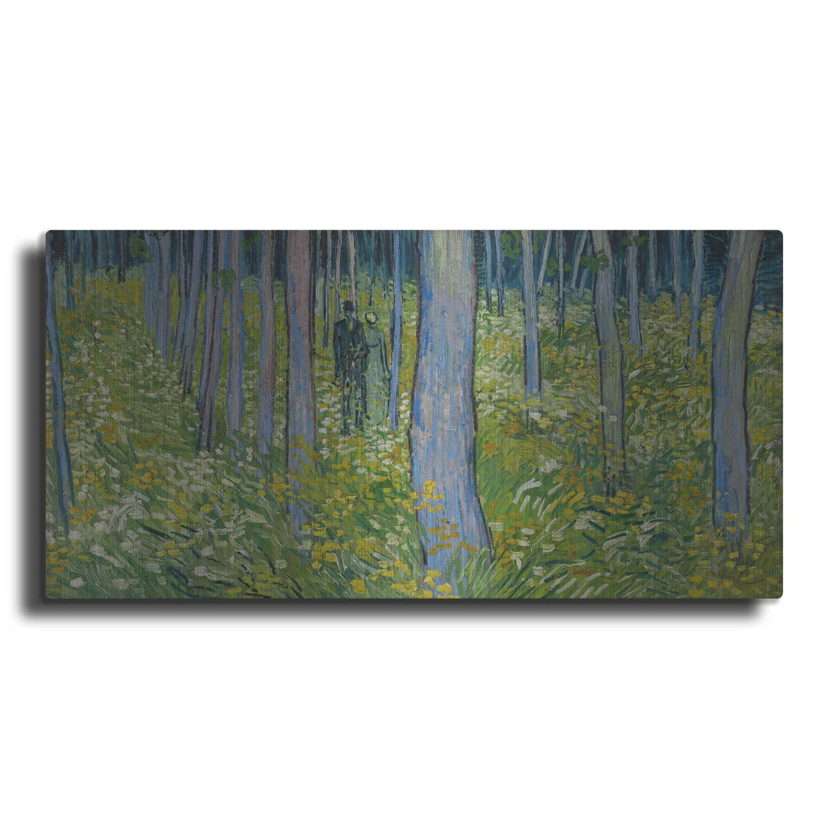 'Undergrowth With Two Figures' by Vincent Van Gogh – Metal Wall Art