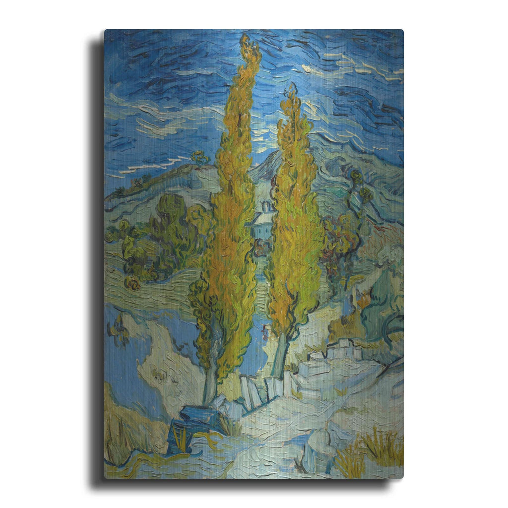 'Two Poplars In The Alpilles Near Saint-Rémy' by Vincent Van Gogh – Metal Wall Art