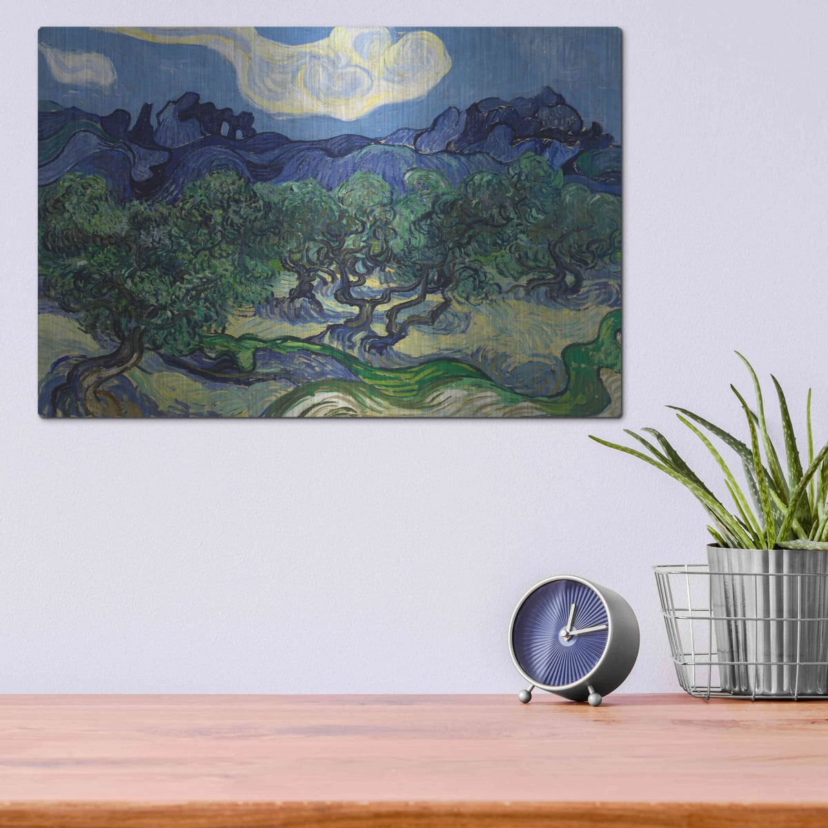 'The Olive Trees' by Vincent Van Gogh – Metal Wall Art, 16x12 room view