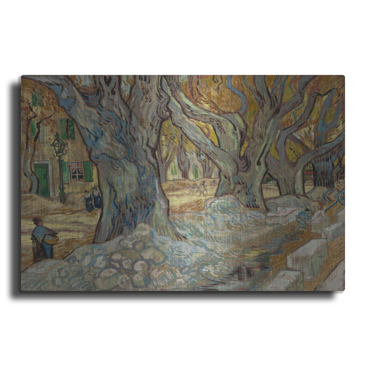 'The Large Plane Trees (Road Menders At Saint-Rémy) 1889' by Vincent Van Gogh – Metal Wall Art
