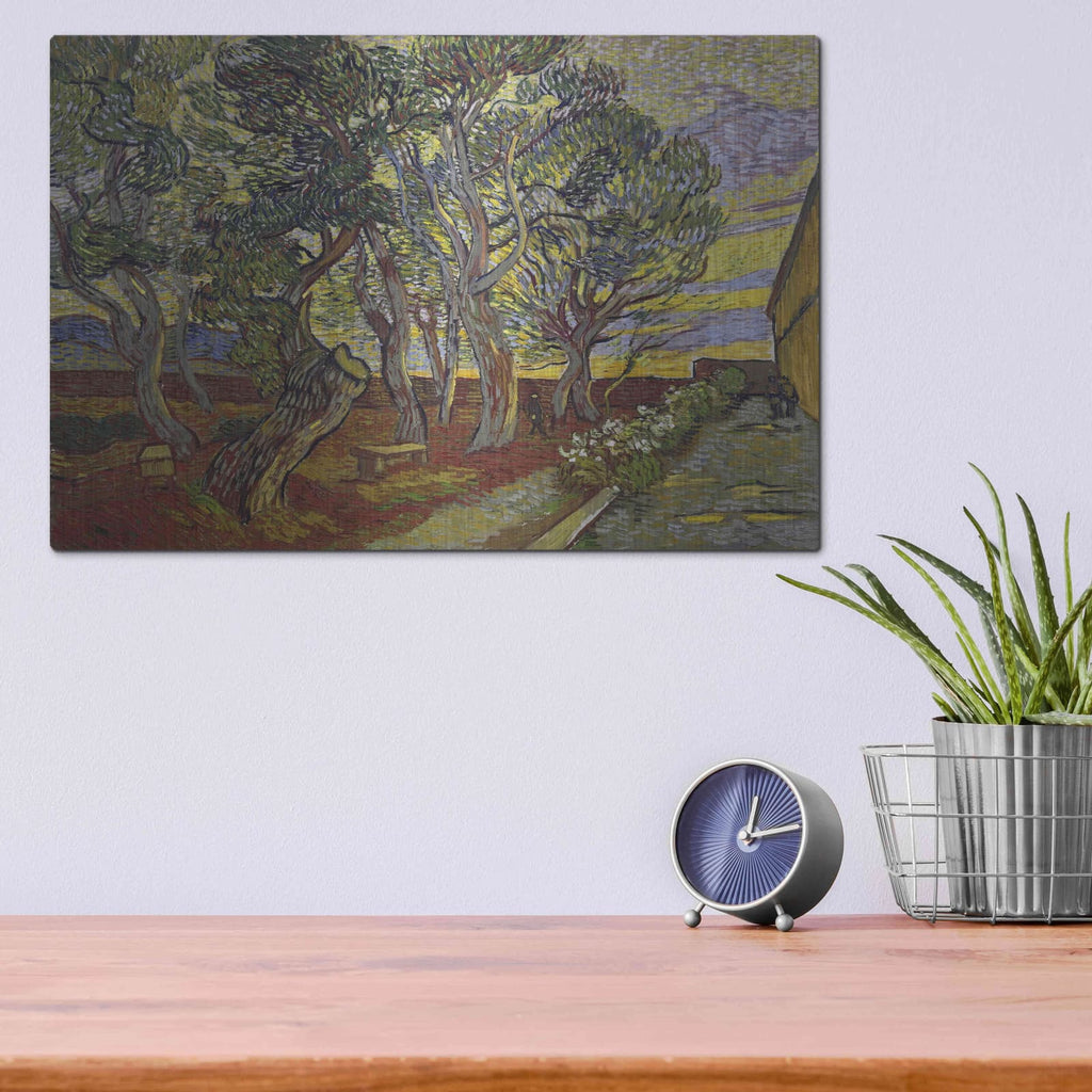 'The Garden Of Saint Paul's Hospital' by Vincent Van Gogh – Metal Wall Art, 16x12 room view