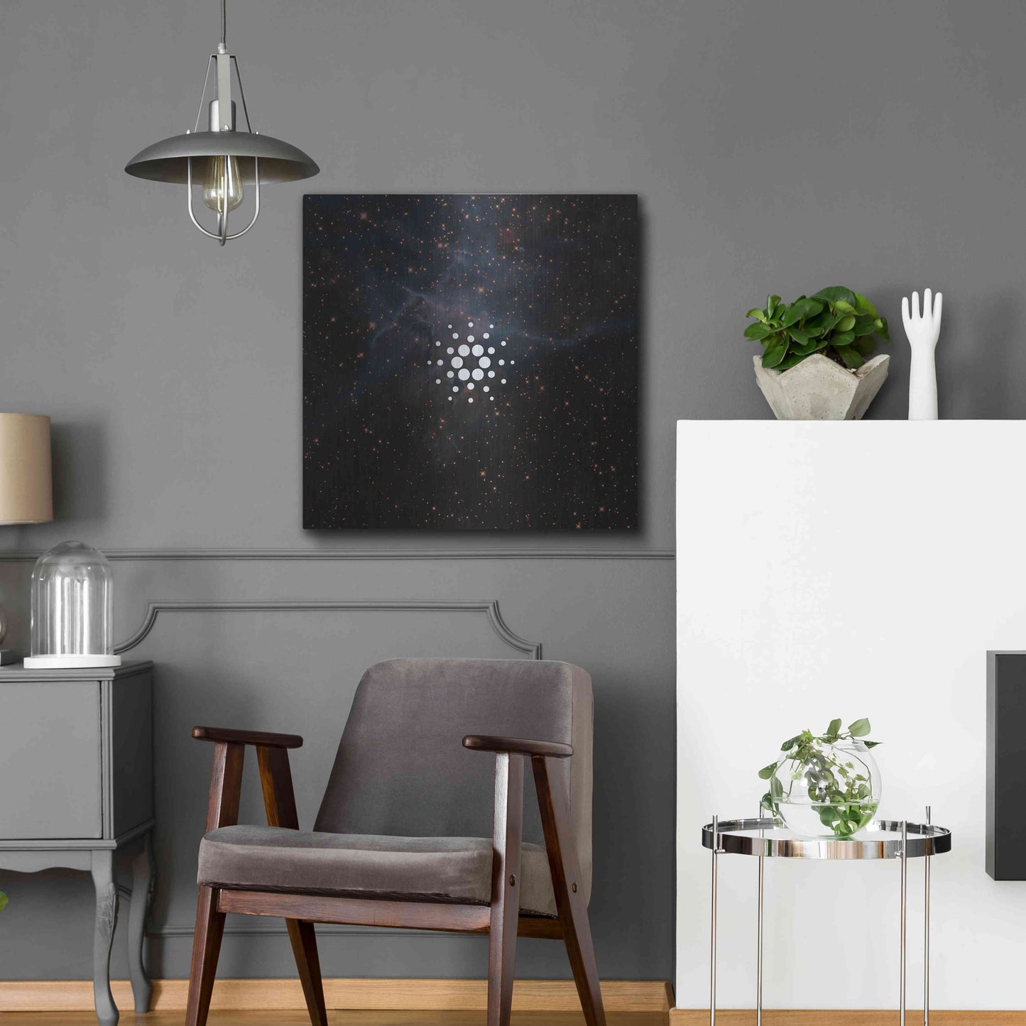Luxe Metal Art 'Constellation Cardano' by Epic Portfolio, Metal Wall Art,24x24