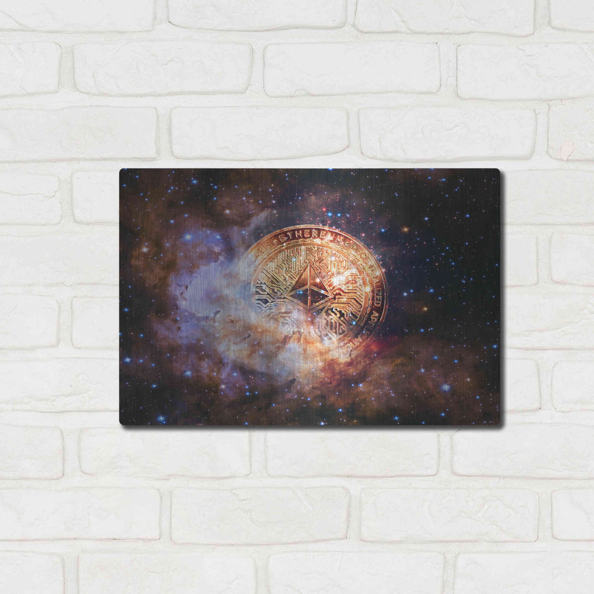 Luxe Metal Art 'Ethereum Nebula' by Epic Portfolio, Metal Wall Art,16x12