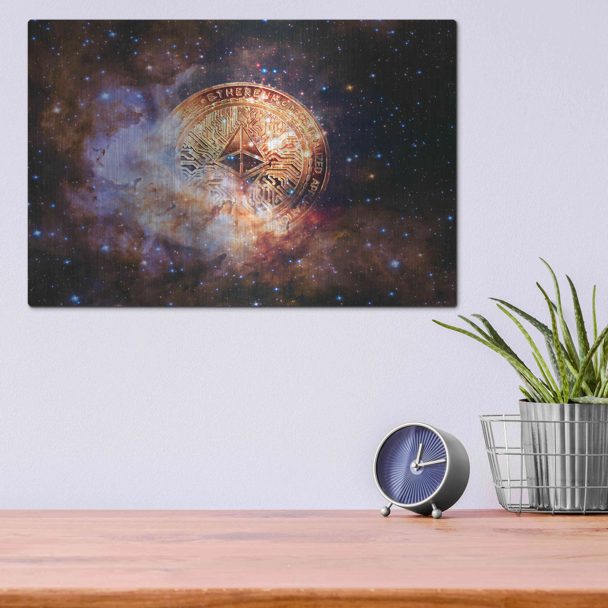 Luxe Metal Art 'Ethereum Nebula' by Epic Portfolio, Metal Wall Art,16x12