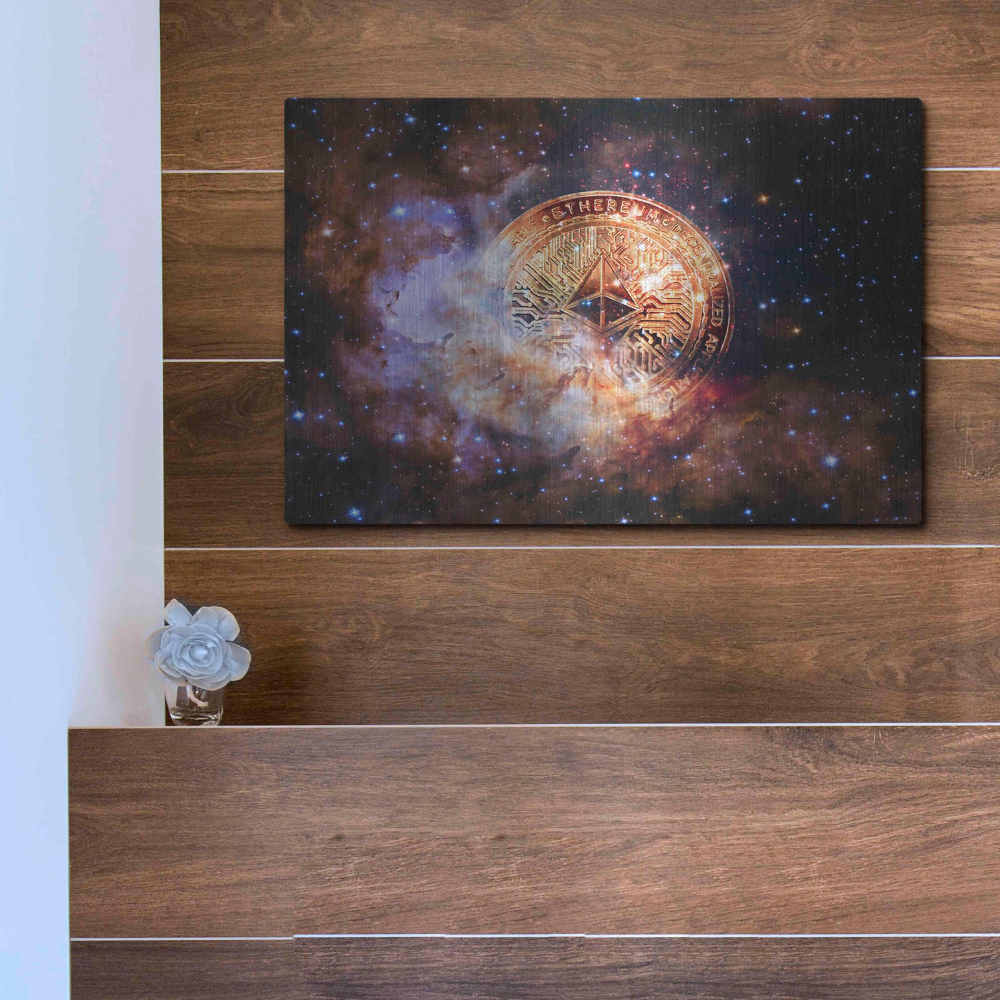 Luxe Metal Art 'Ethereum Nebula' by Epic Portfolio, Metal Wall Art,16x12