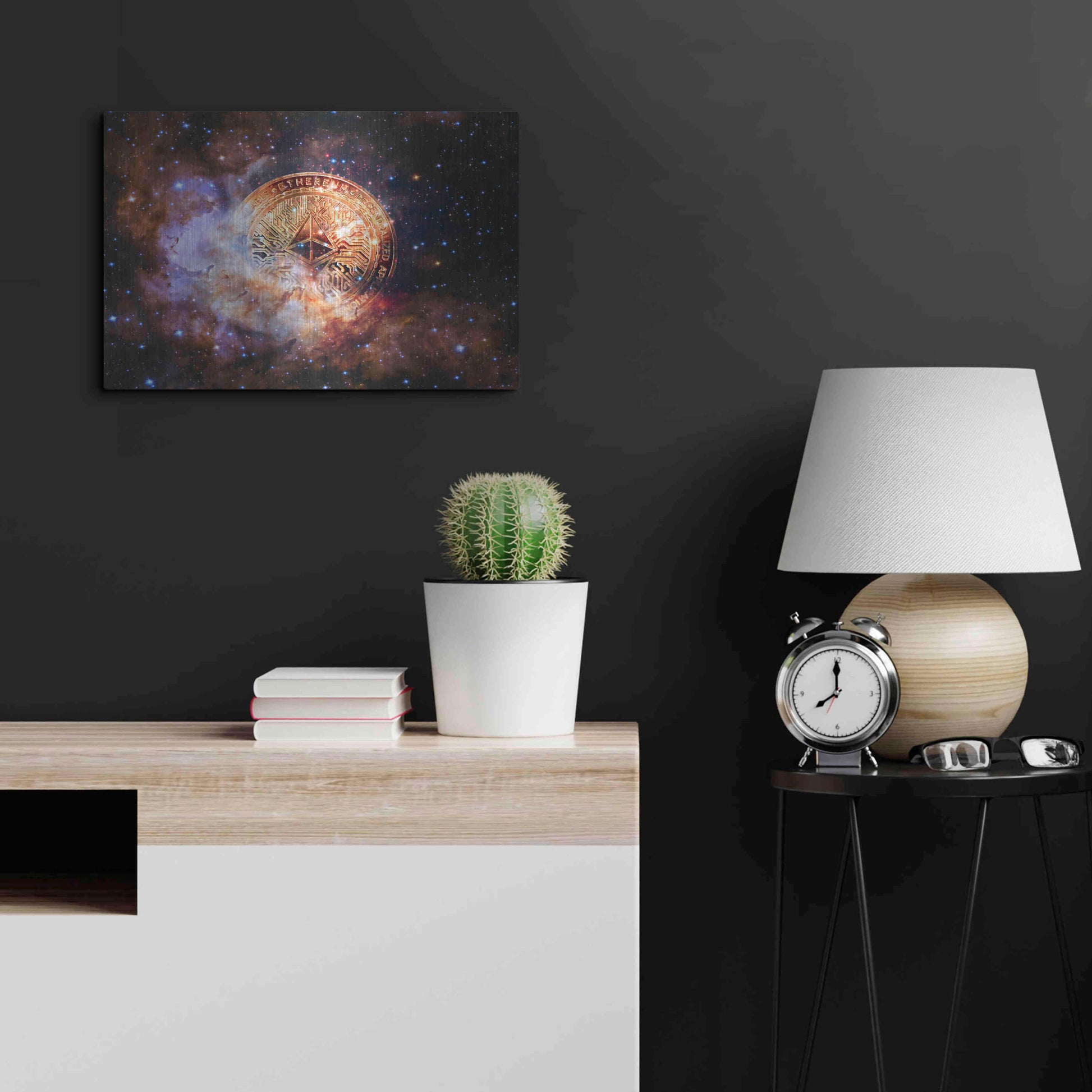 Luxe Metal Art 'Ethereum Nebula' by Epic Portfolio, Metal Wall Art,24x16