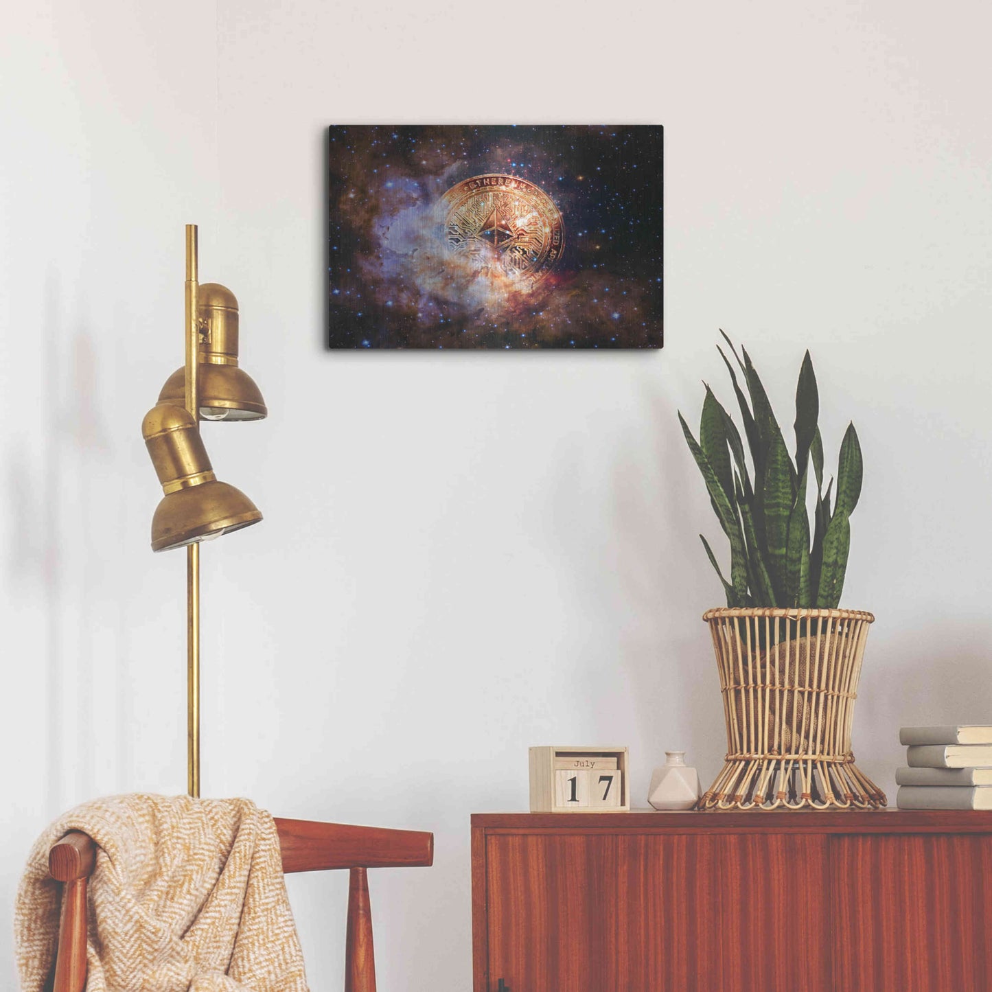 Luxe Metal Art 'Ethereum Nebula' by Epic Portfolio, Metal Wall Art,24x16