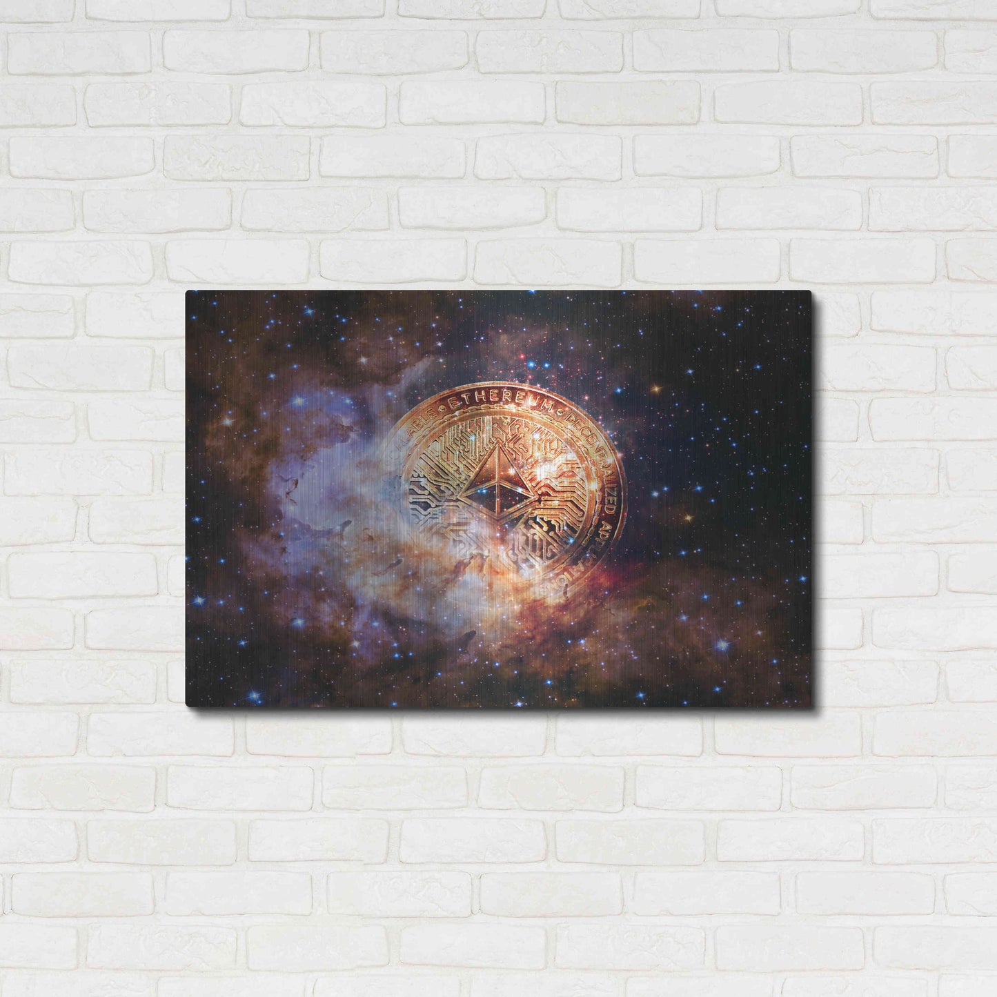Luxe Metal Art 'Ethereum Nebula' by Epic Portfolio, Metal Wall Art,36x24