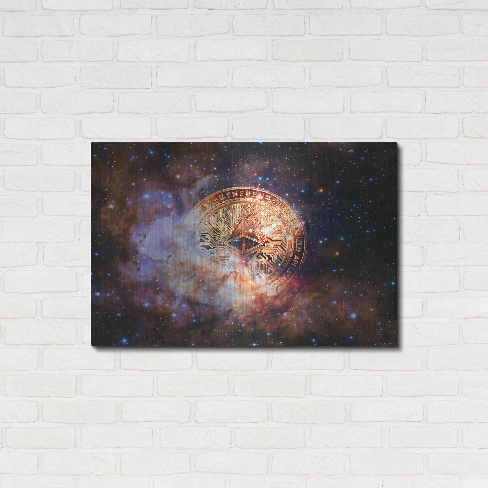 Luxe Metal Art 'Ethereum Nebula' by Epic Portfolio, Metal Wall Art,36x24