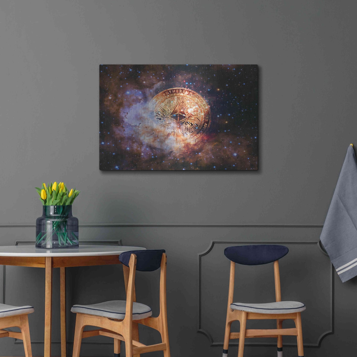 Luxe Metal Art 'Ethereum Nebula' by Epic Portfolio, Metal Wall Art,36x24