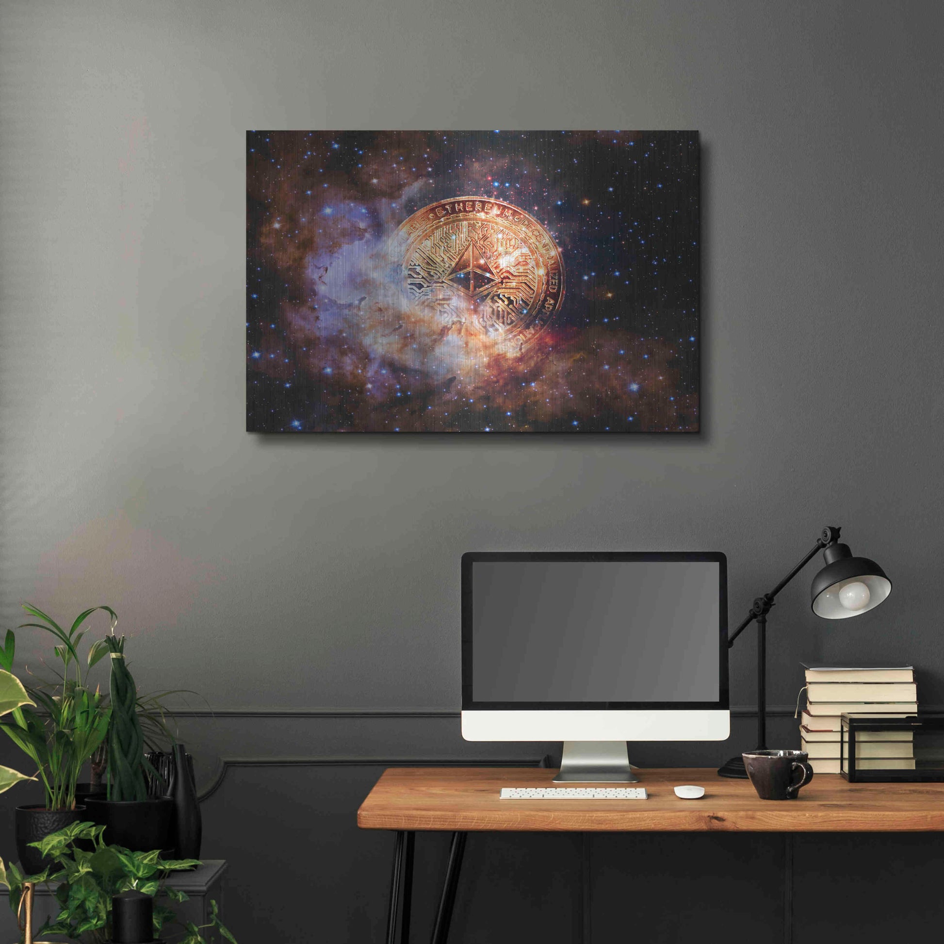 Luxe Metal Art 'Ethereum Nebula' by Epic Portfolio, Metal Wall Art,36x24