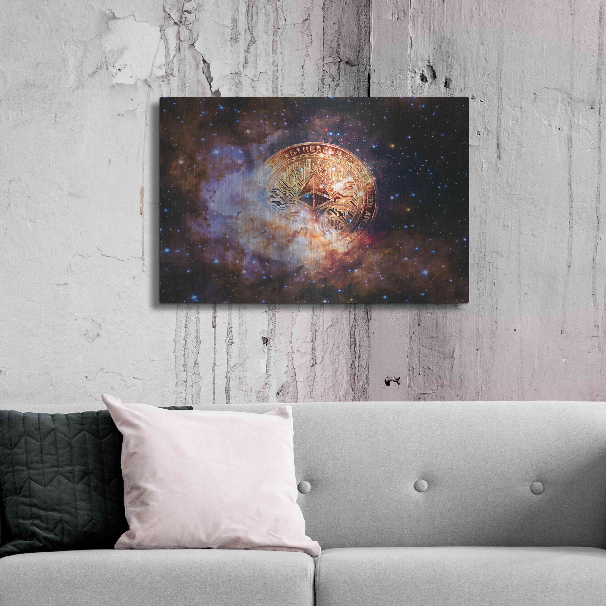 Luxe Metal Art 'Ethereum Nebula' by Epic Portfolio, Metal Wall Art,36x24