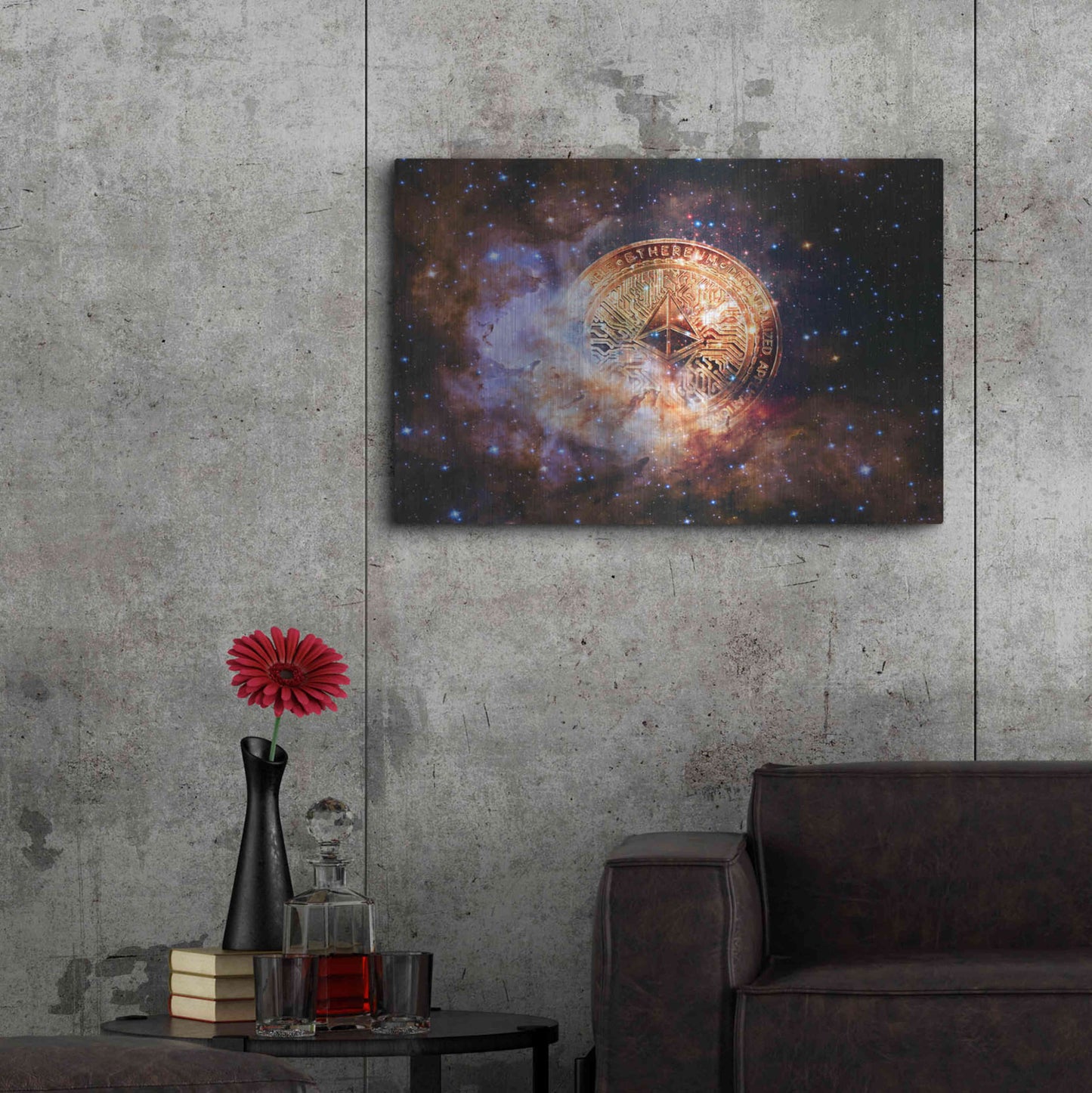 Luxe Metal Art 'Ethereum Nebula' by Epic Portfolio, Metal Wall Art,36x24