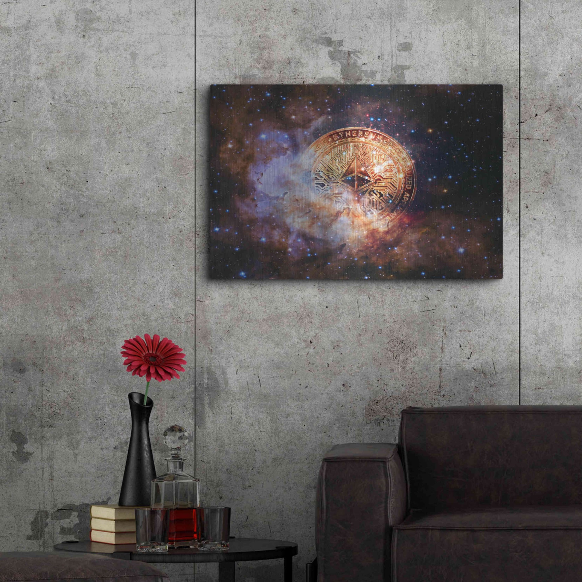 Luxe Metal Art 'Ethereum Nebula' by Epic Portfolio, Metal Wall Art,36x24
