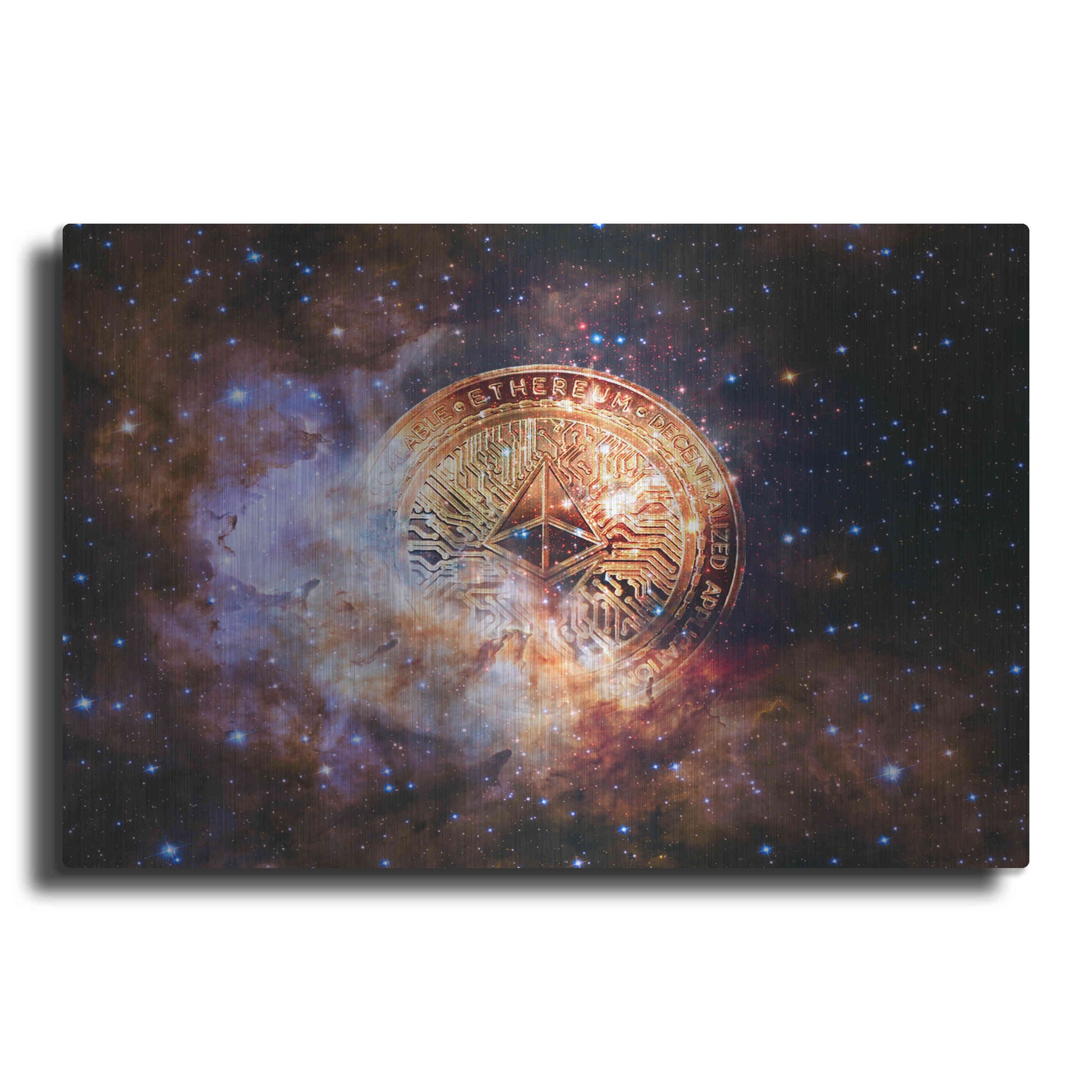 Luxe Metal Art 'Ethereum Nebula' by Epic Portfolio, Metal Wall Art
