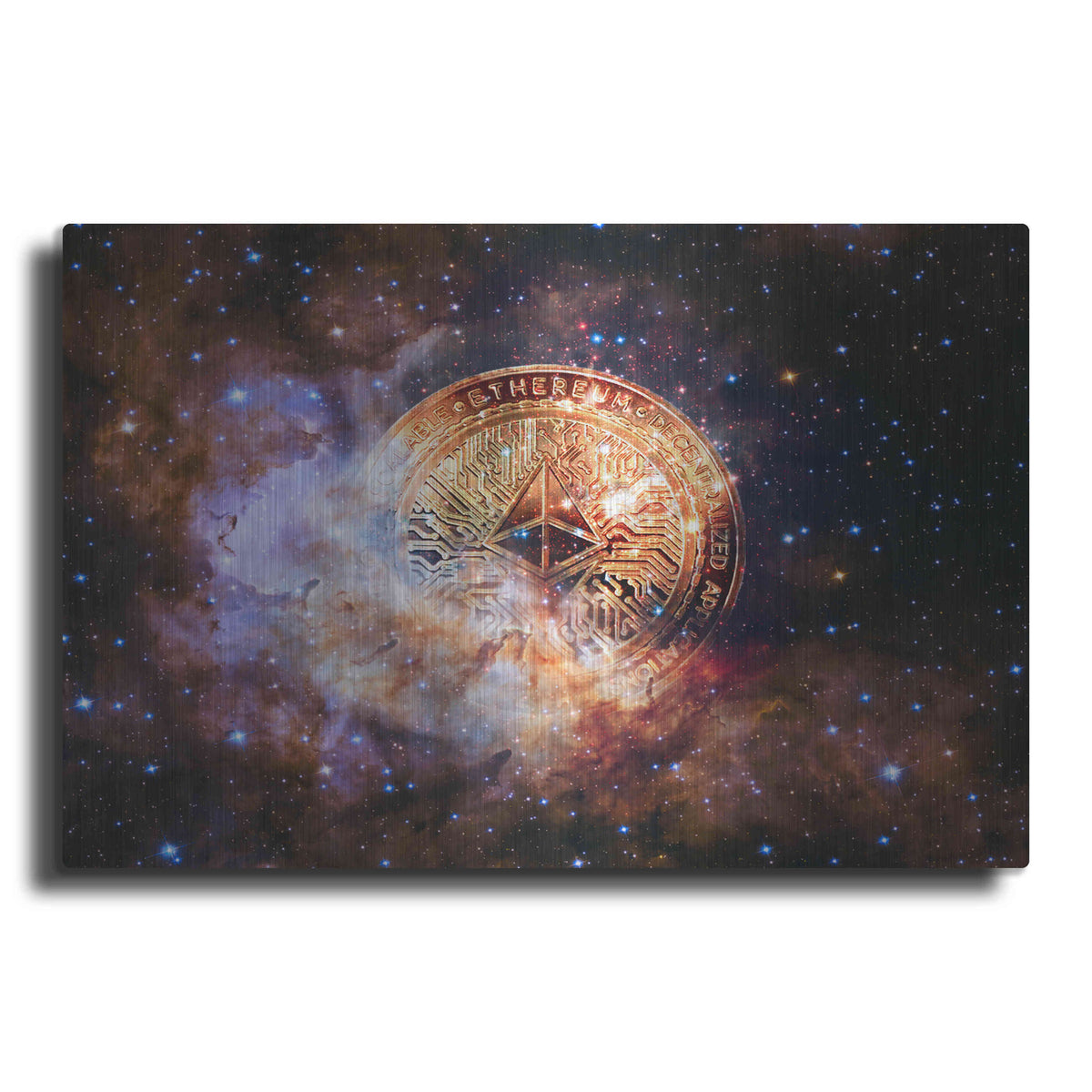 Luxe Metal Art 'Ethereum Nebula' by Epic Portfolio, Metal Wall Art