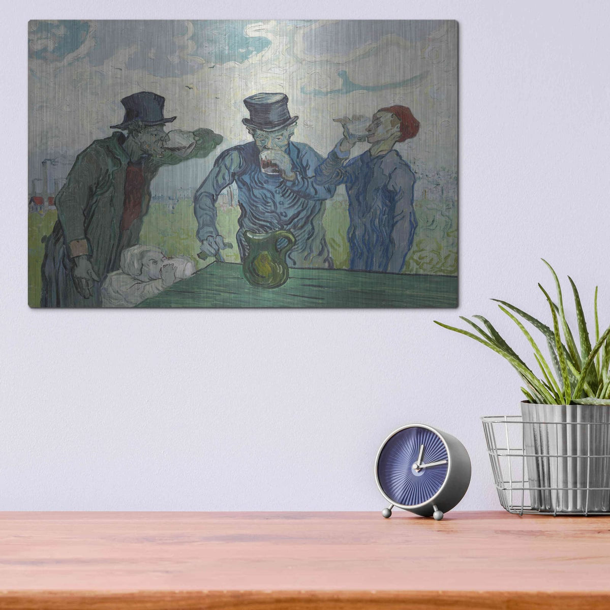'The Drinkers' by Vincent Van Gogh – Metal Wall Art, 16x12 room view