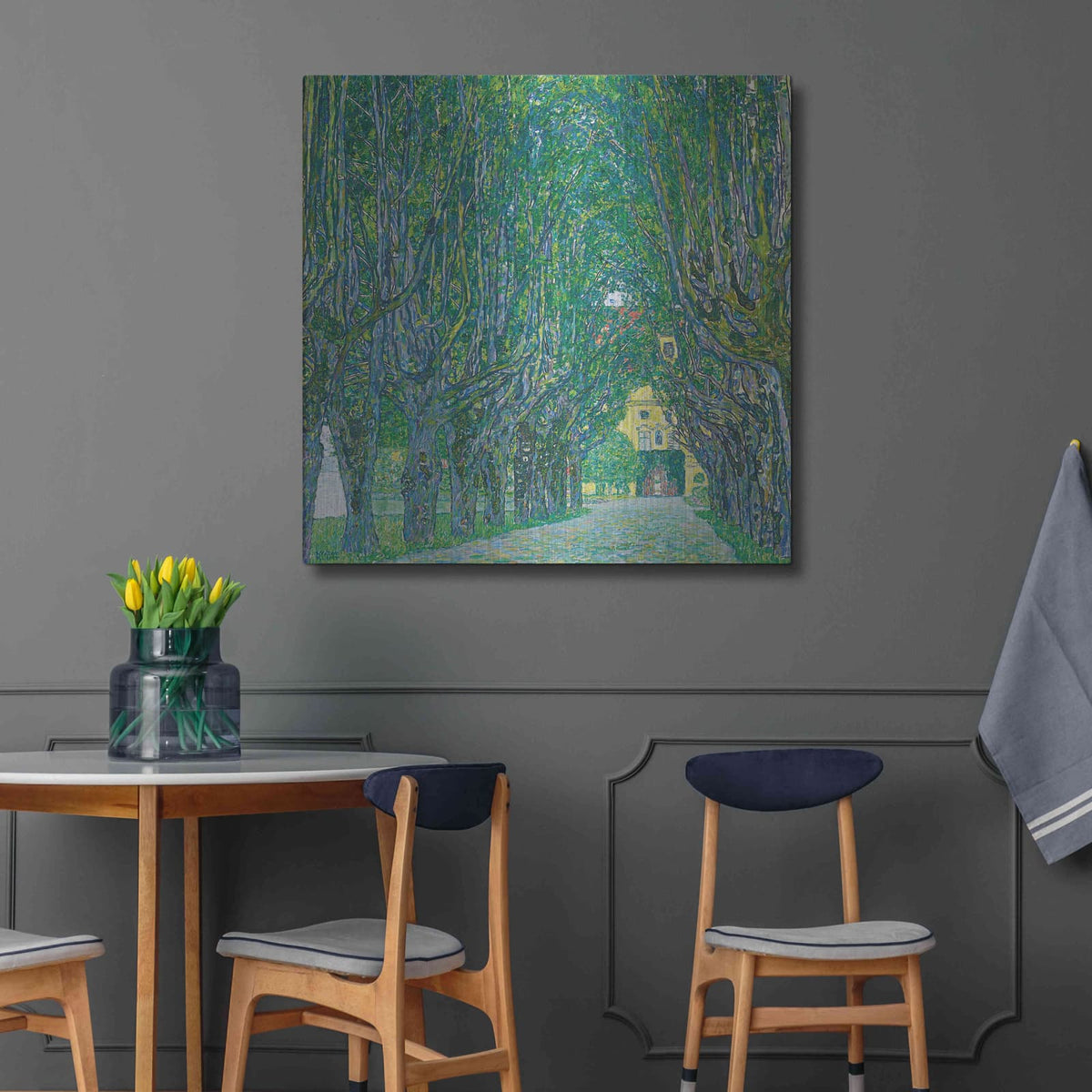 'Avenue To Kammer Castle' by Gustav Klimt – Metal Wall Art, 36x36 room view