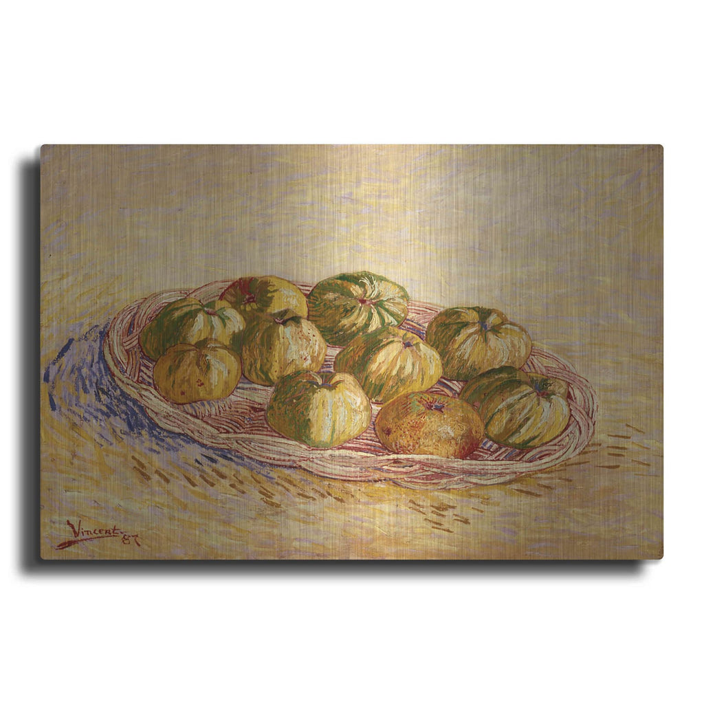 'Still Life, Basket Of Apples' by Vincent Van Gogh – Metal Wall Art