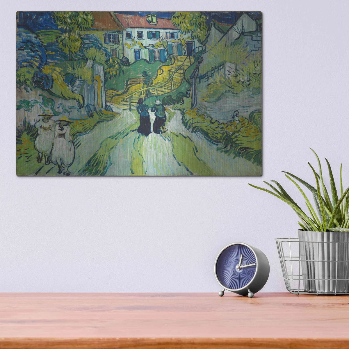 'Stairway At Auvers' by Vincent Van Gogh – Metal Wall Art, 16x12 room view