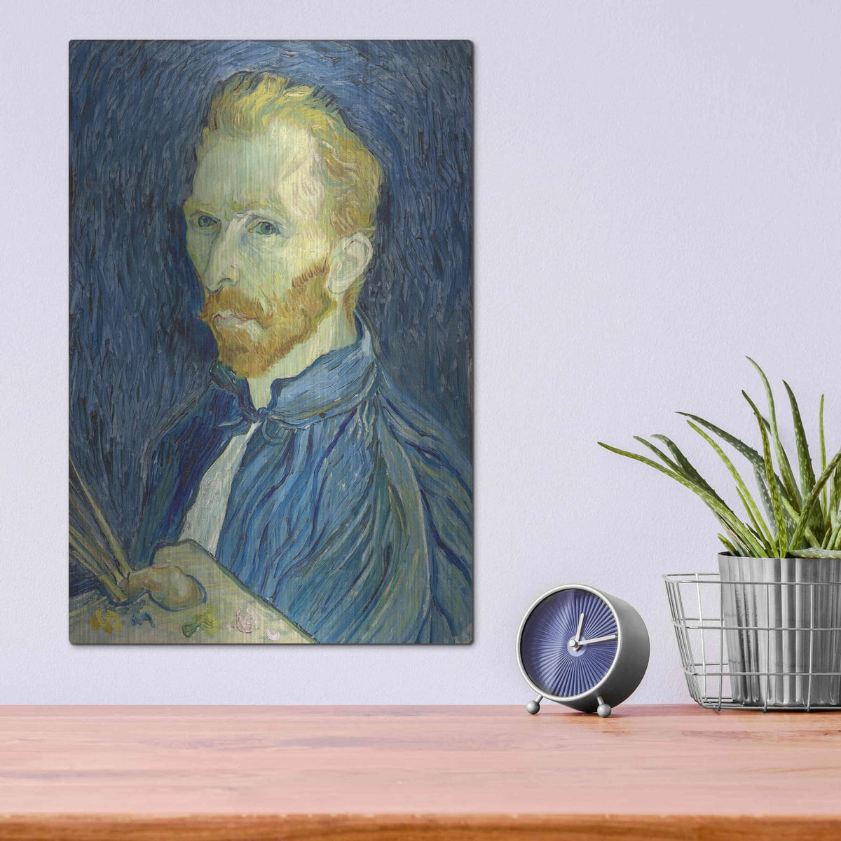 'Self-Portrait 1889' by Vincent Van Gogh – Metal Wall Art, 12x16 room view