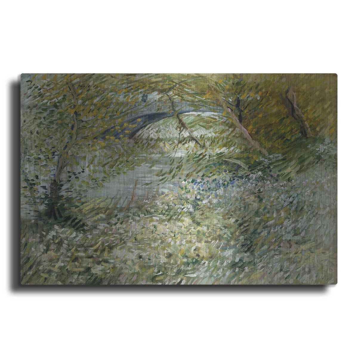 'River Bank In Springtime' by Vincent Van Gogh – Metal Wall Art