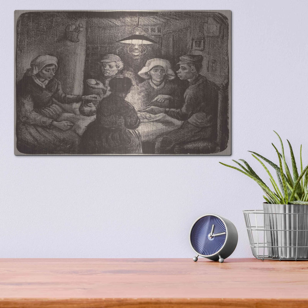 'Potato Eaters' by Vincent Van Gogh – Metal Wall Art, 16x12 room view