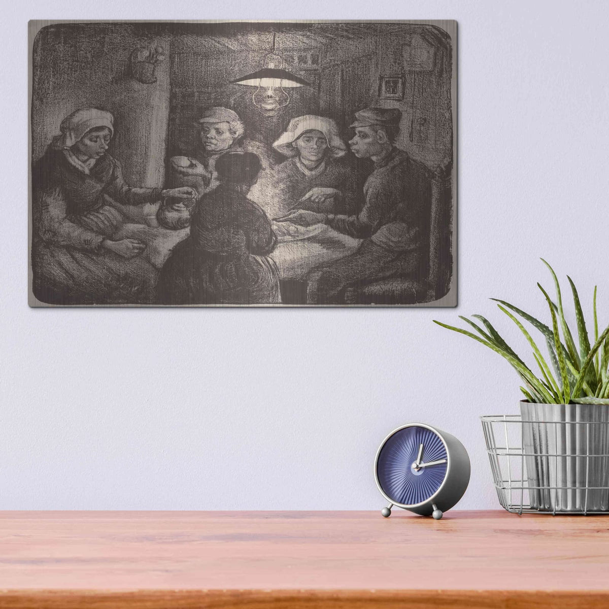 'Potato Eaters' by Vincent Van Gogh – Metal Wall Art, 16x12 room view