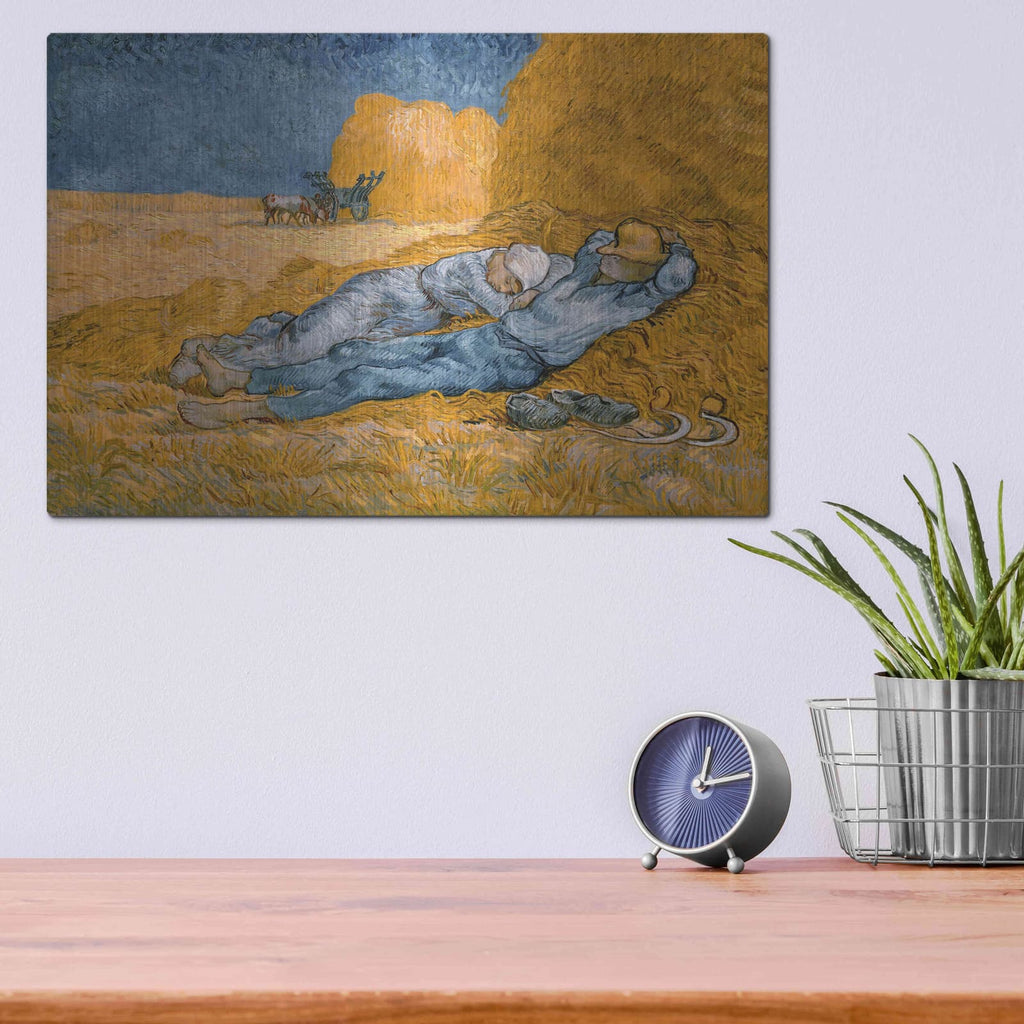 'Noon, Rest From Work' by Vincent Van Gogh – Metal Wall Art, 16x12 room view