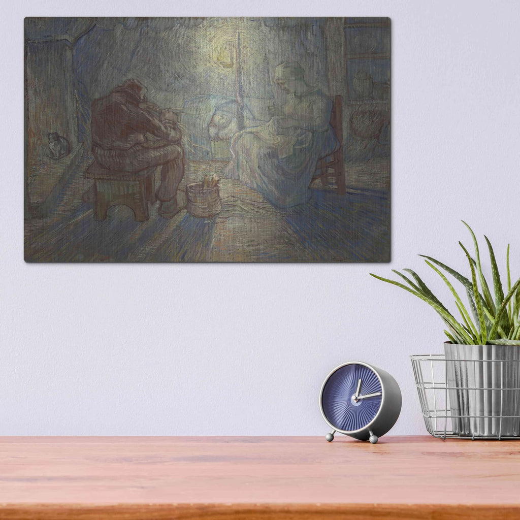 'Night After Millet' by Vincent Van Gogh – Metal Wall Art, 16x12 room view