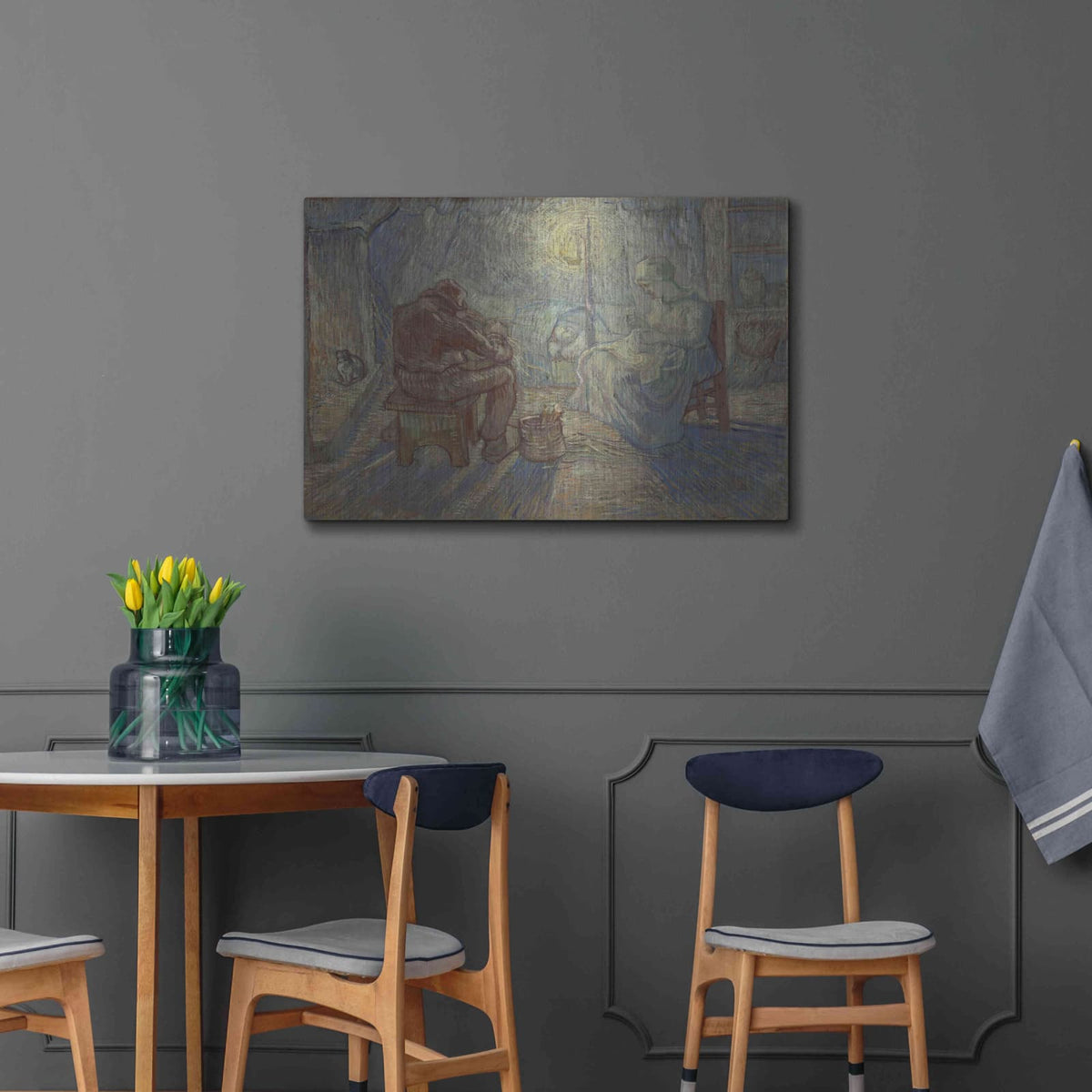 'Night After Millet' by Vincent Van Gogh – Metal Wall Art, 36x24 room view