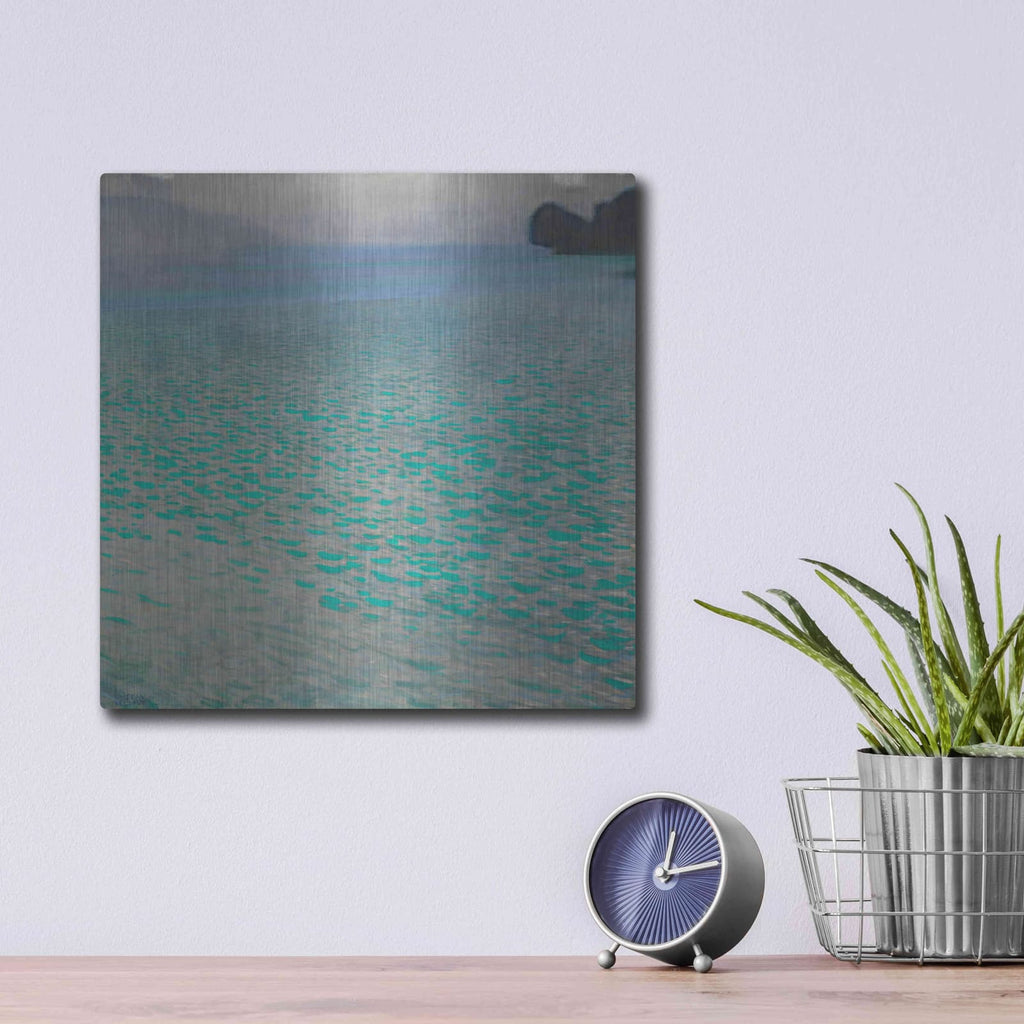 'Attersee' by Gustav Klimt – Metal Wall Art, 12x12 room view