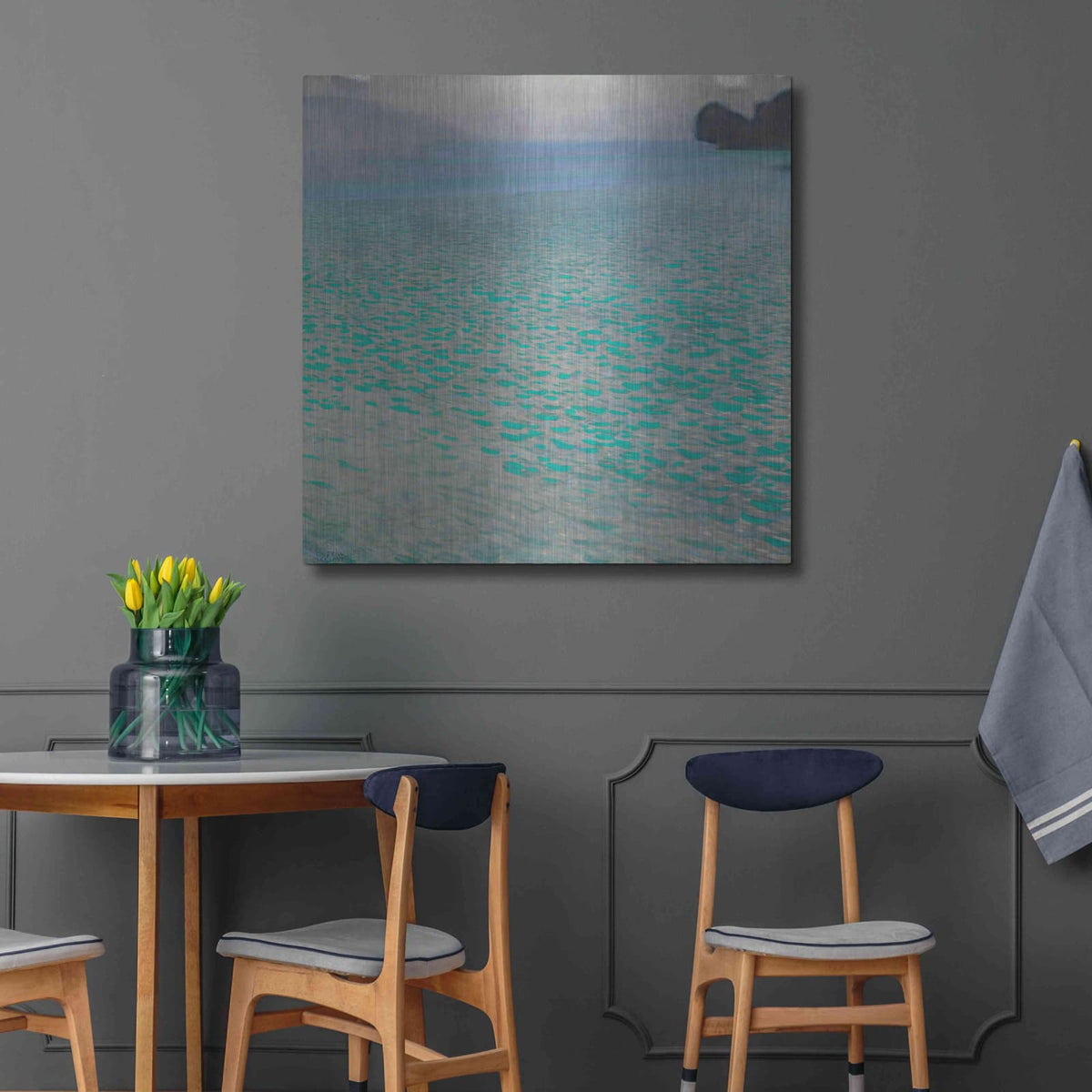 'Attersee' by Gustav Klimt – Metal Wall Art, 36x36 room view