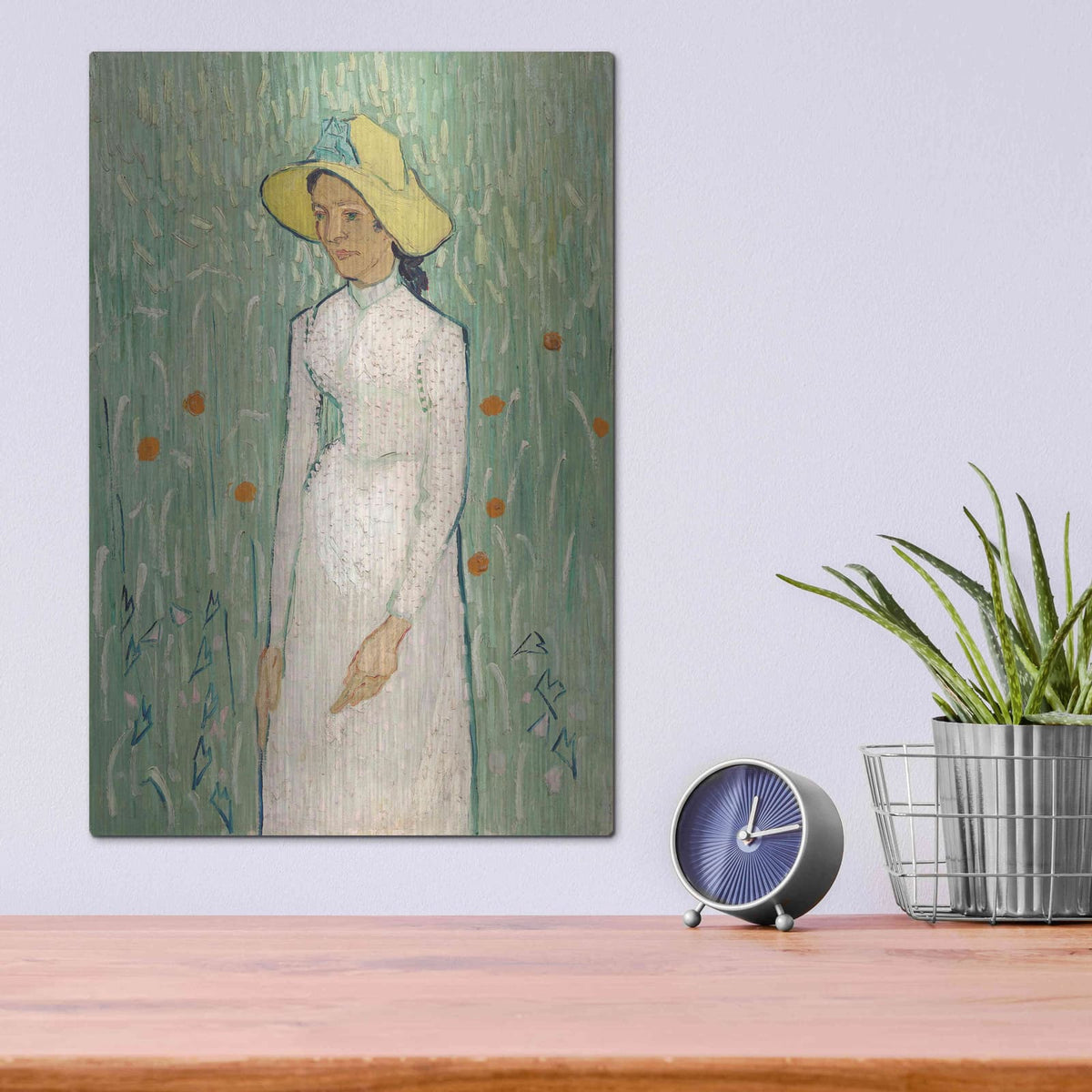 'Girl In White' by Vincent Van Gogh – Metal Wall Art, 12x16 room view