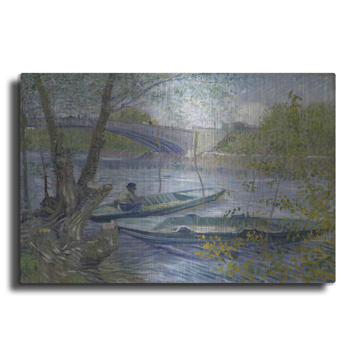 'Fishing In Spring, The Pont De Clichy' by Vincent Van Gogh – Metal Wall Art