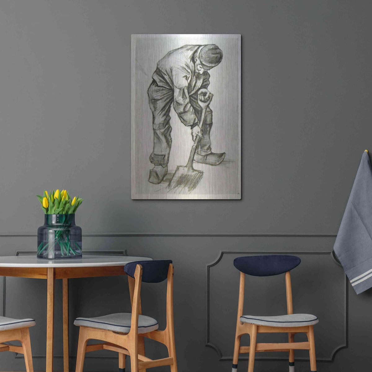'Digger' by Vincent Van Gogh – Metal Wall Art, 24x36 room view