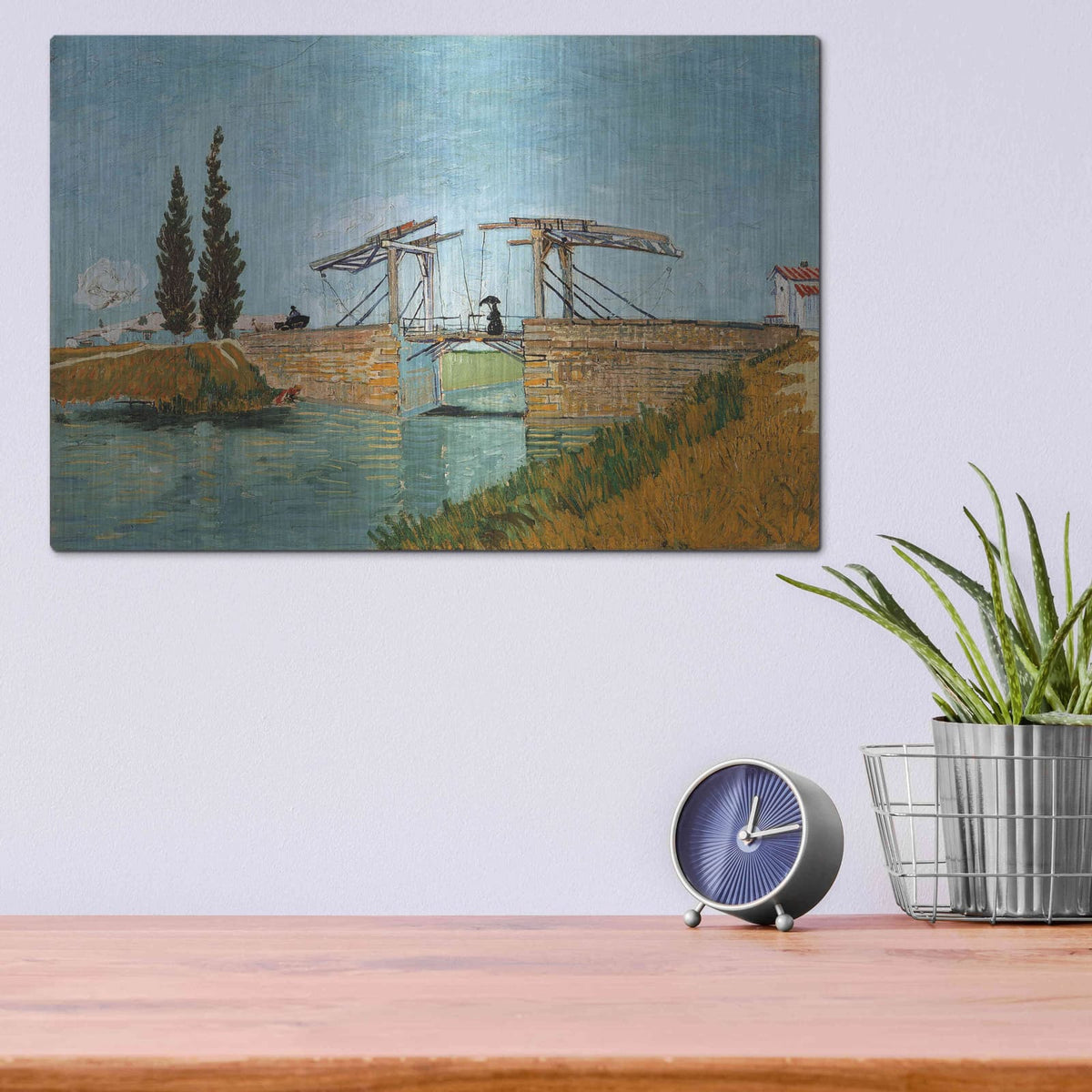 'Die Zugbrucke' by Vincent Van Gogh – Metal Wall Art, 16x12 room view